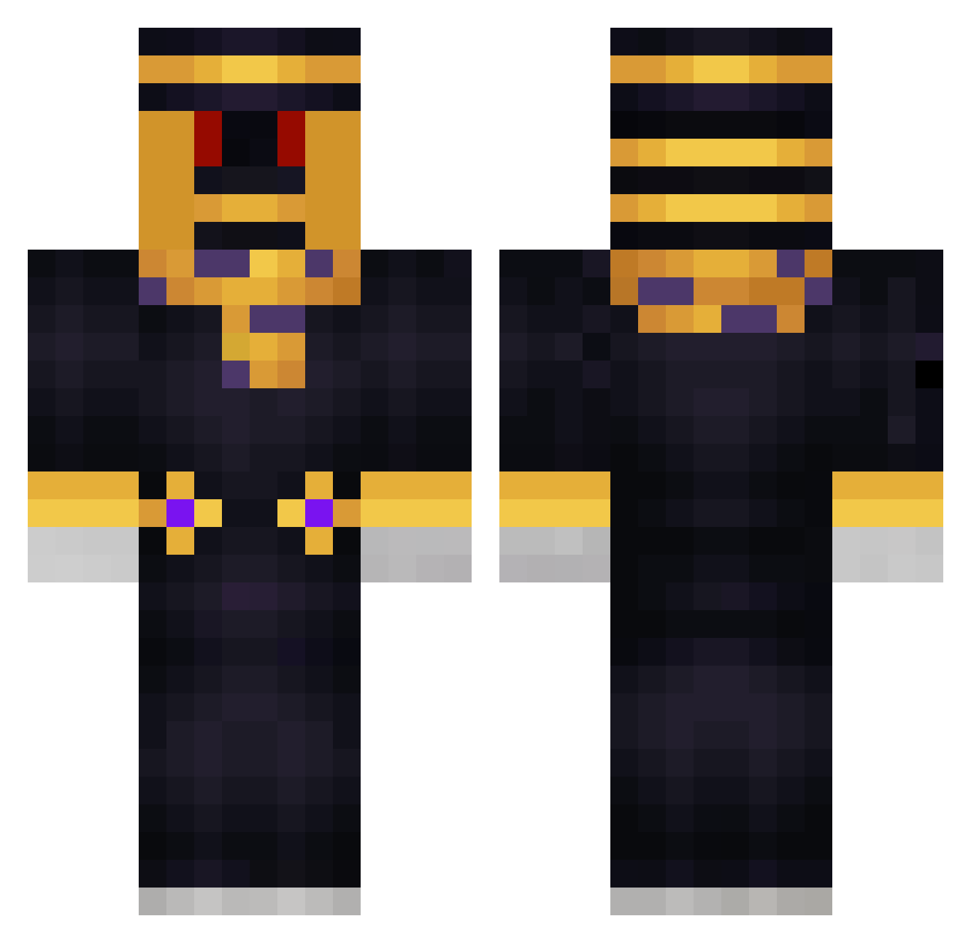 fgpCRACK Minecraft skin, front and back view