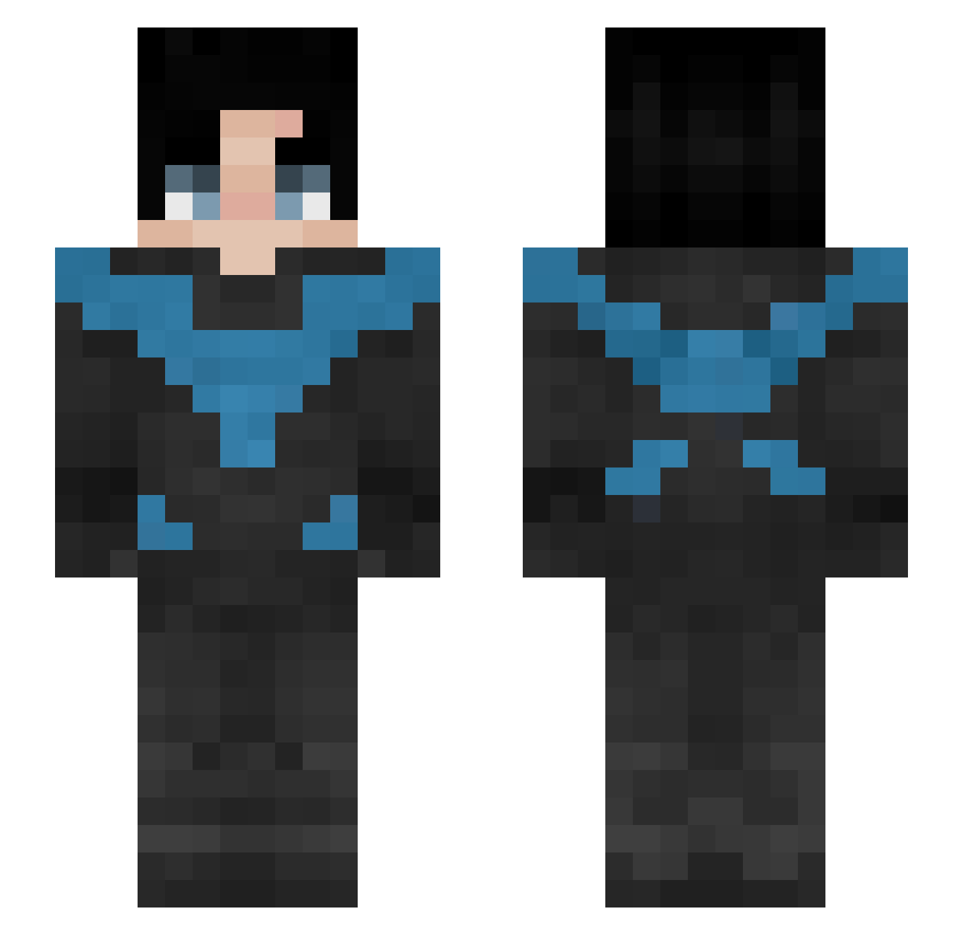 WexuXX Minecraft skin, front and back view