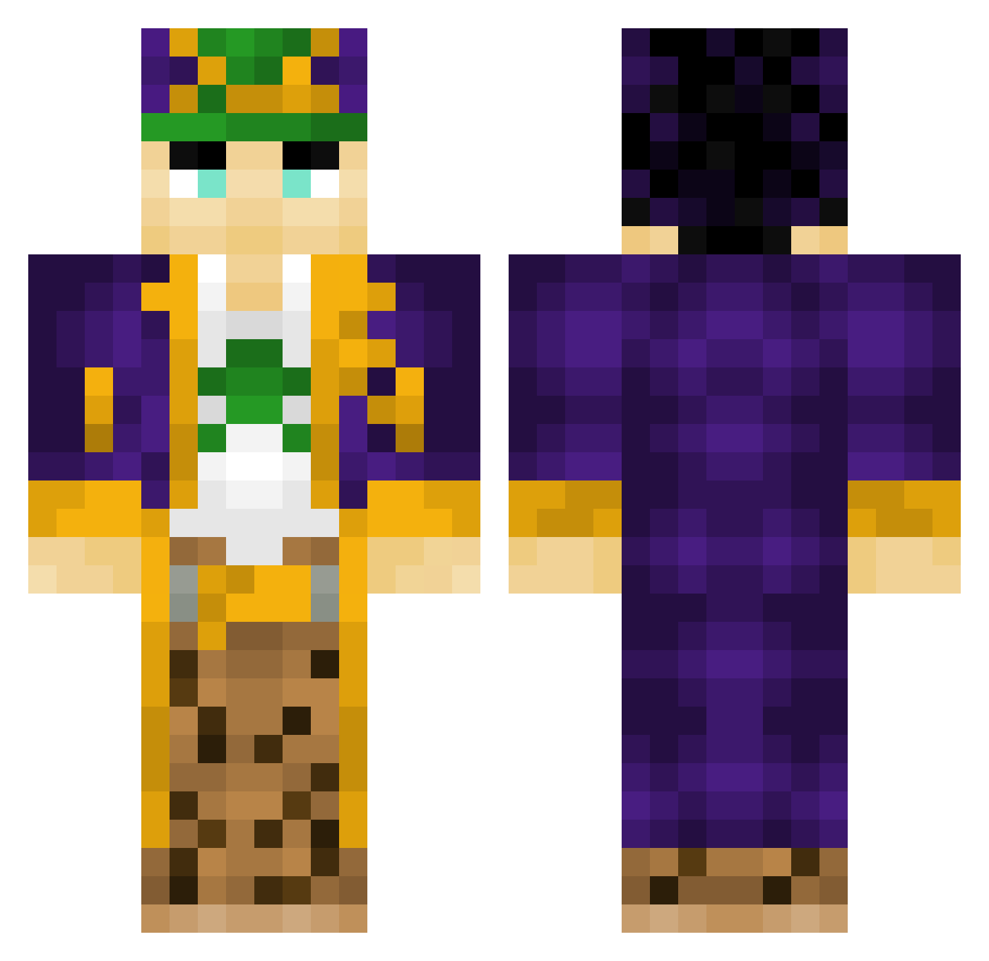 SamGray Minecraft skin, front and back view