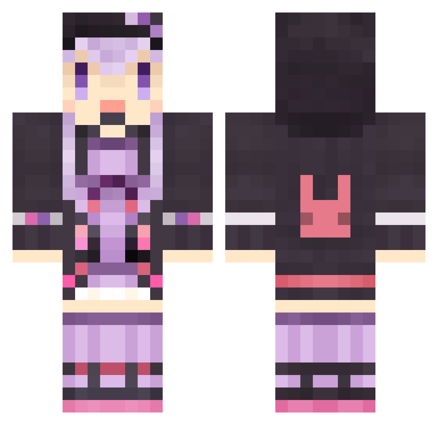 Rhapsodie Minecraft skin, front and back view