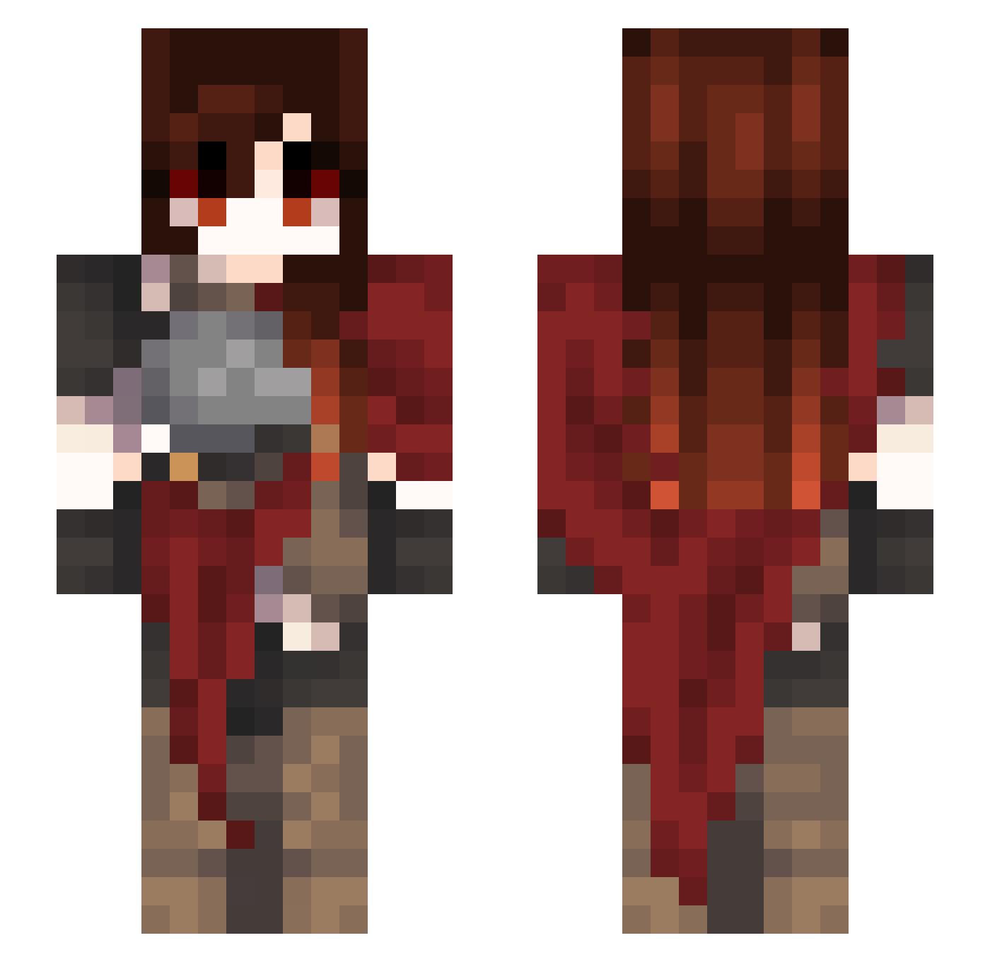 Tunamisu Minecraft skin, front and back view