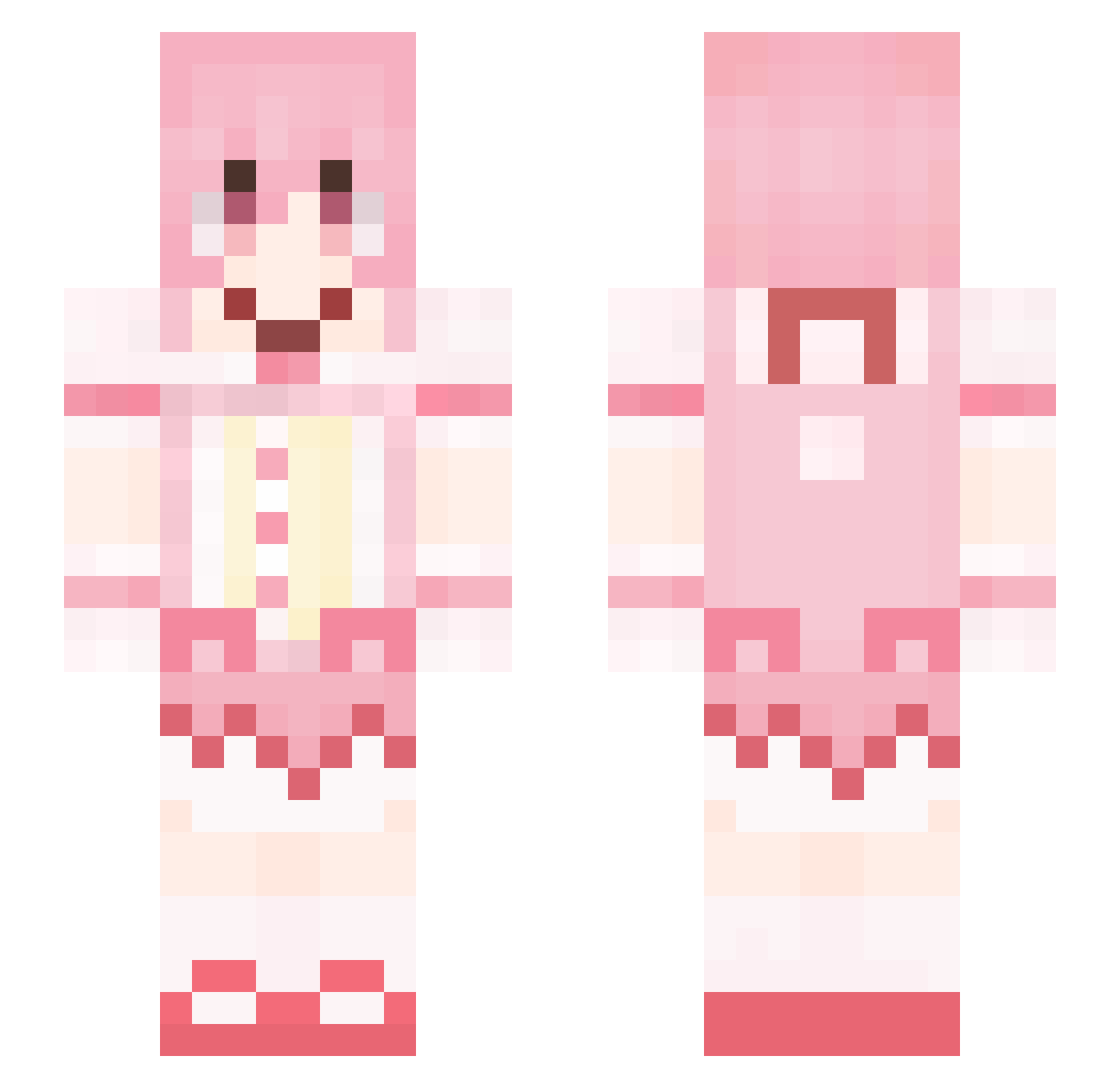 Suuwrs Minecraft skin, front and back view