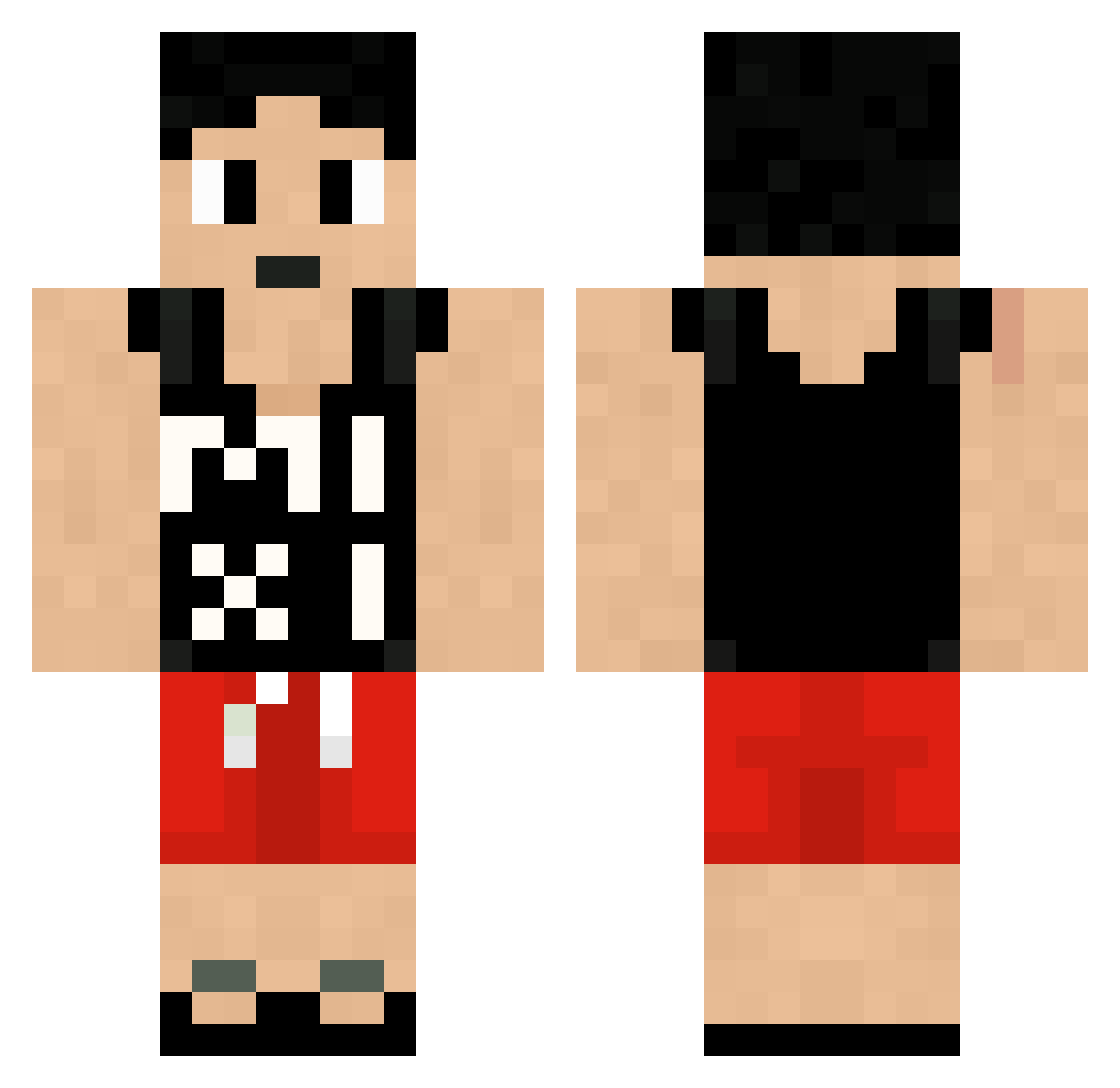 luantran Minecraft skin, front and back view