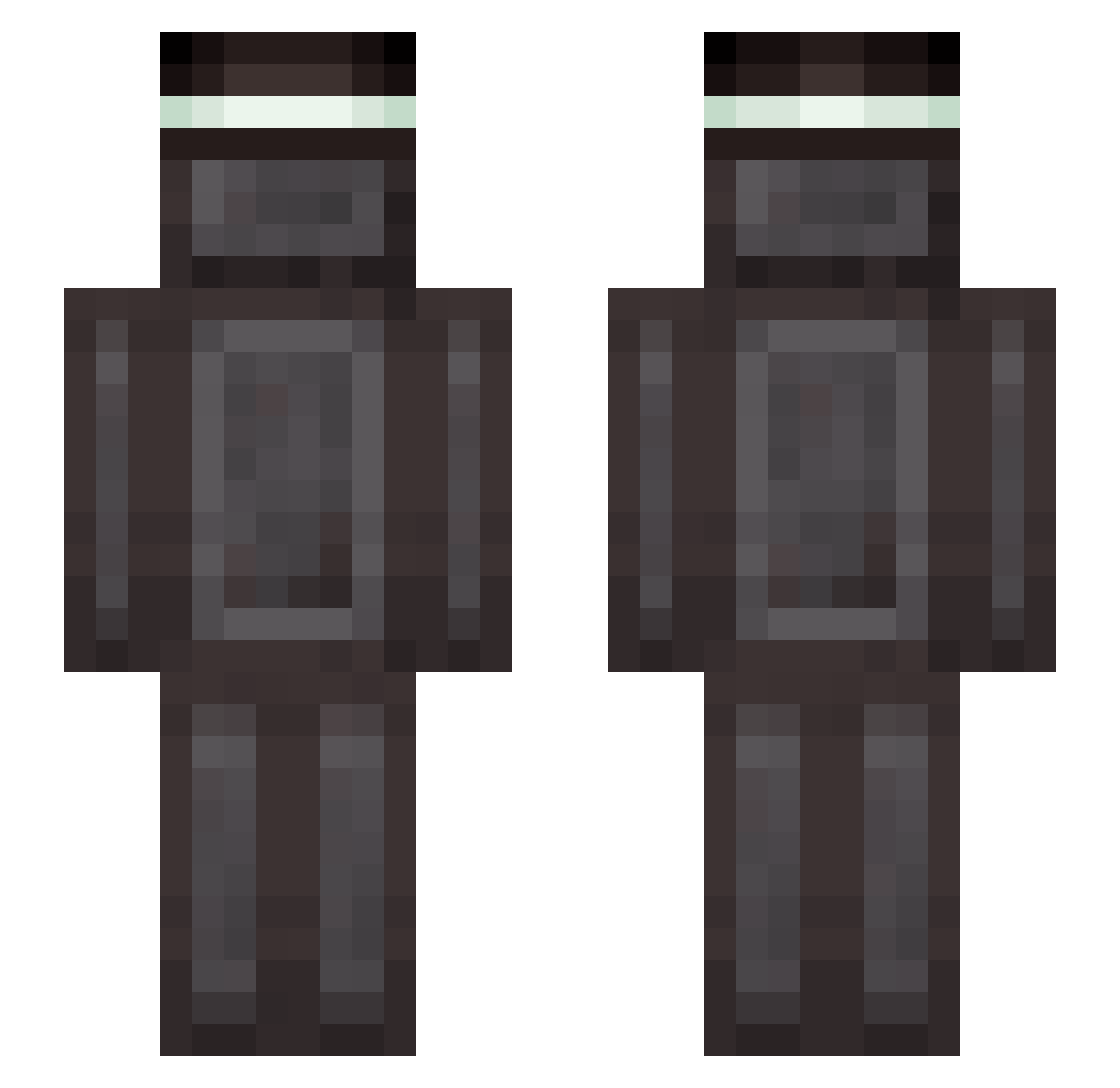 Fadeom Minecraft skin, front and back view