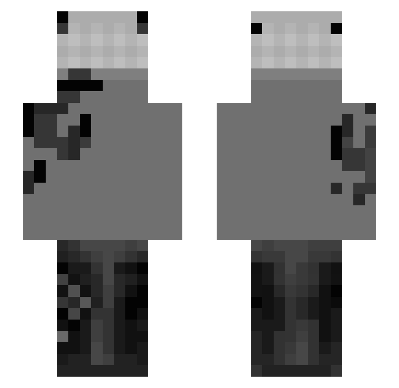 Kil0Vaze Minecraft skin, front and back view