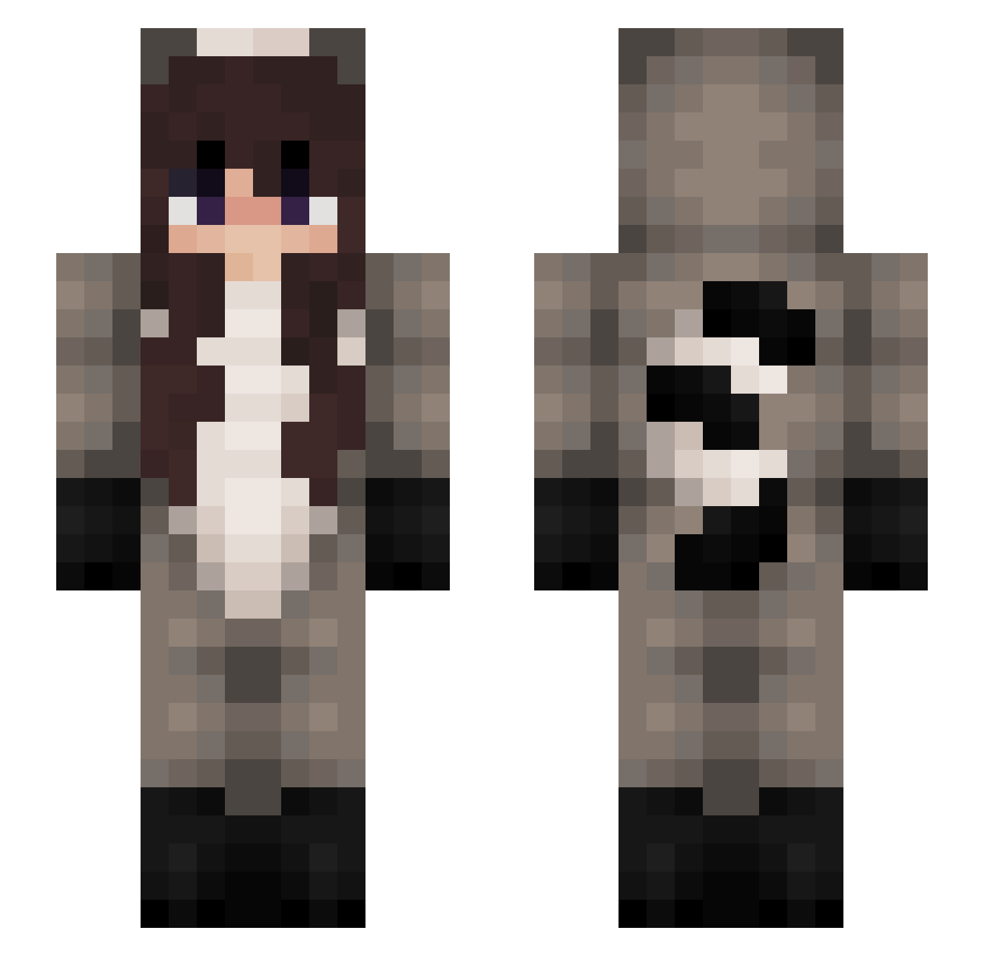 _1zy_ Minecraft skin, front and back view