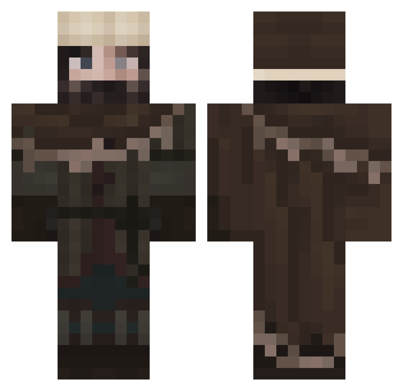 Holinda20 Minecraft skin, front and back view