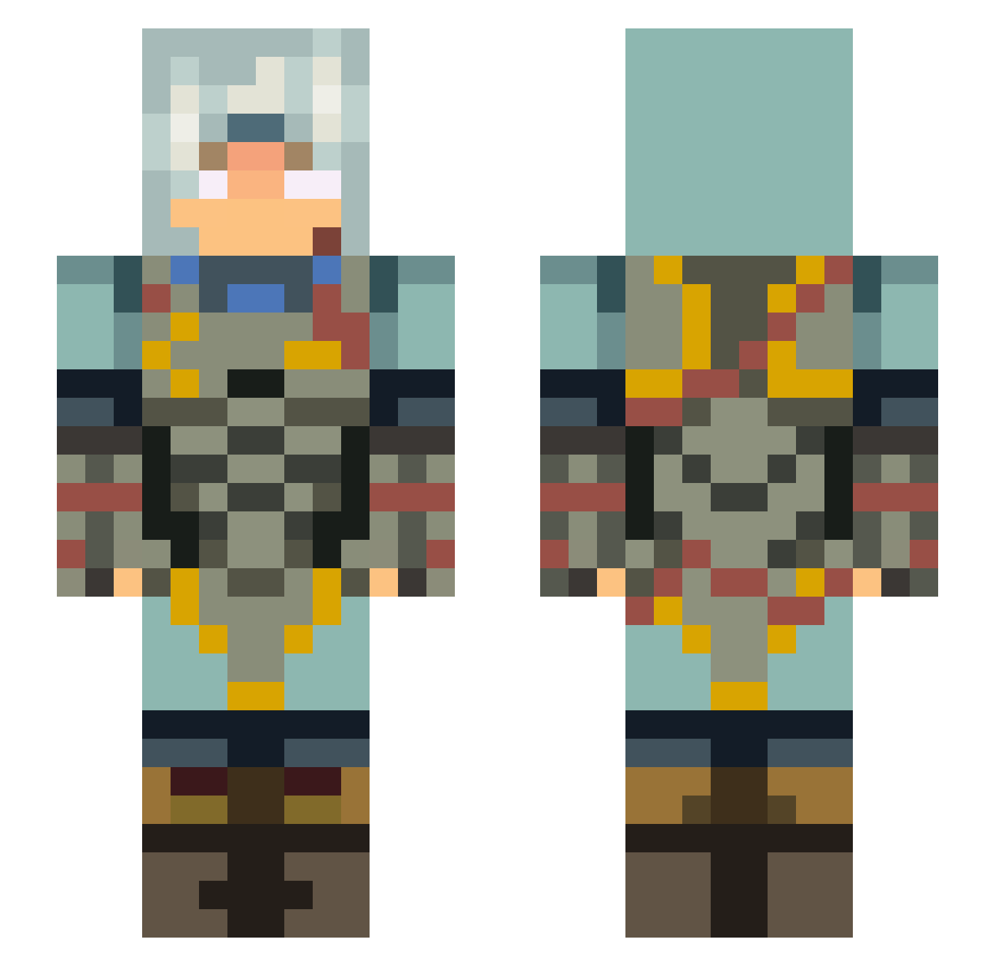 CruBur Minecraft skin, front and back view