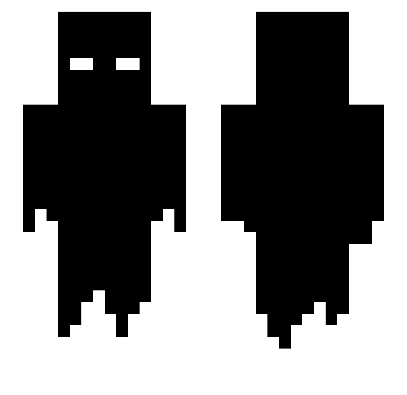 LinuxShell Minecraft skin, front and back view