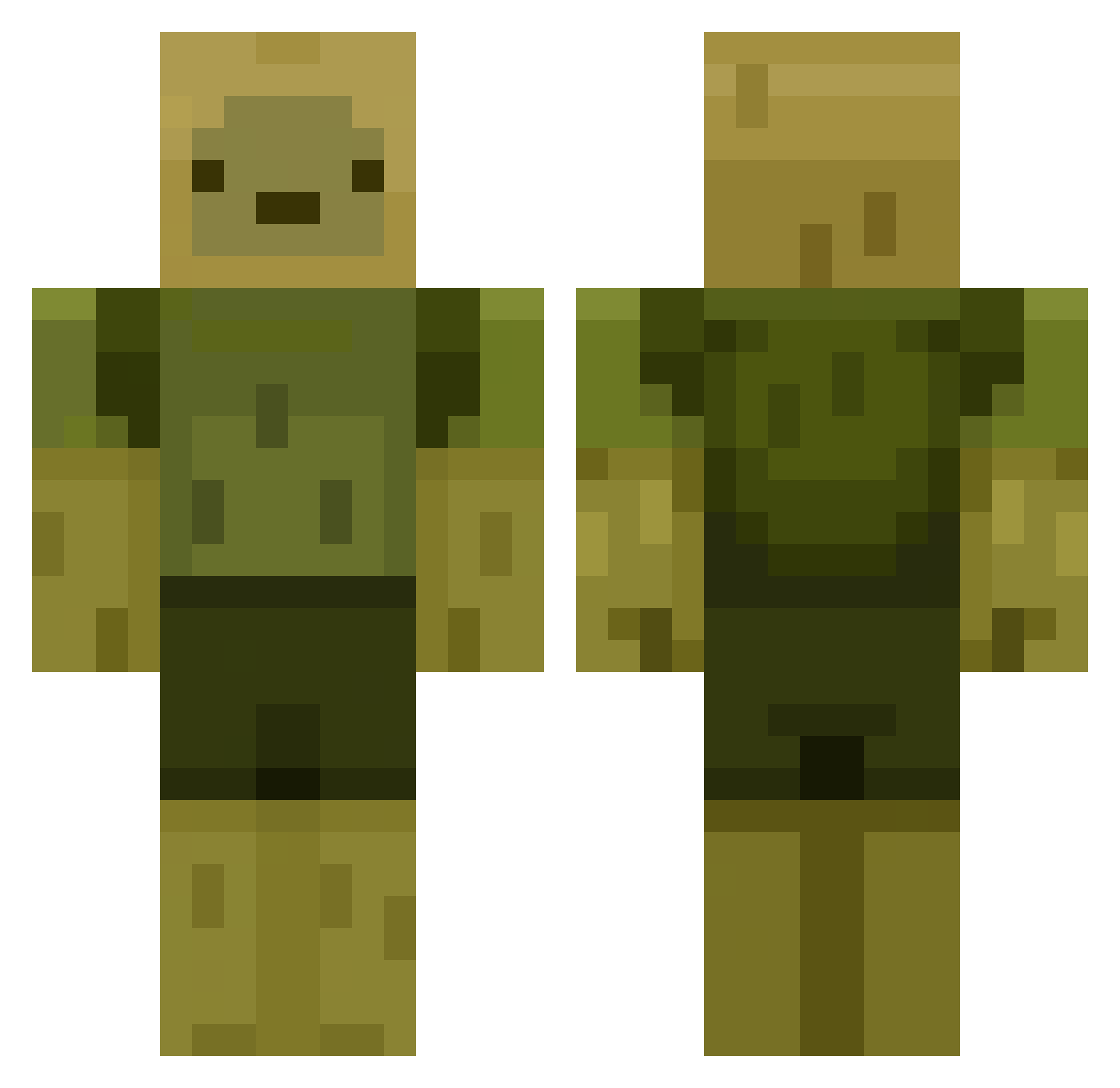 cham0MC Minecraft skin, front and back view