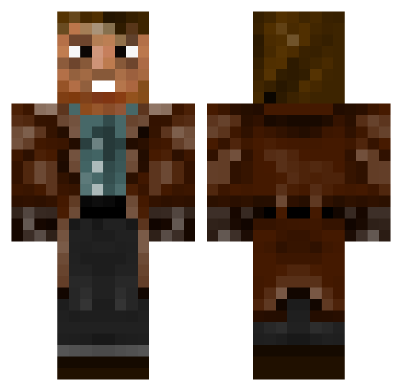 Unsettled Minecraft skin, front and back view