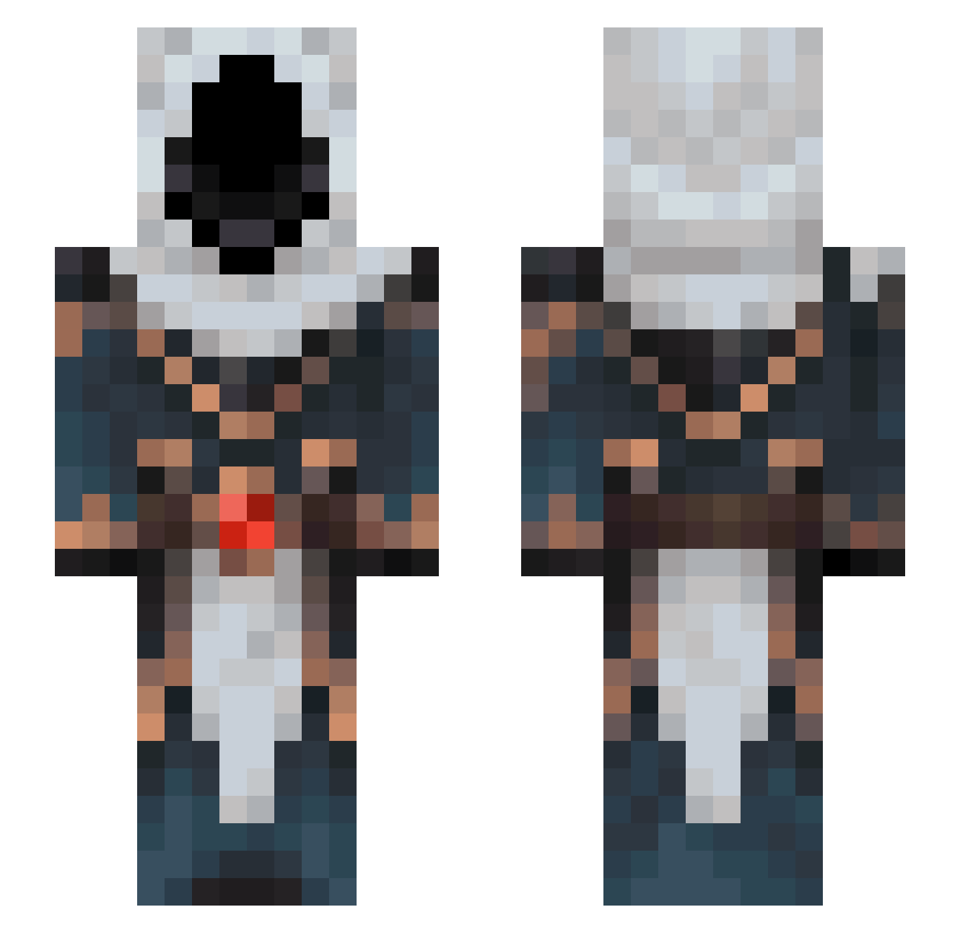 ArtlnwTHrock Minecraft skin, front and back view