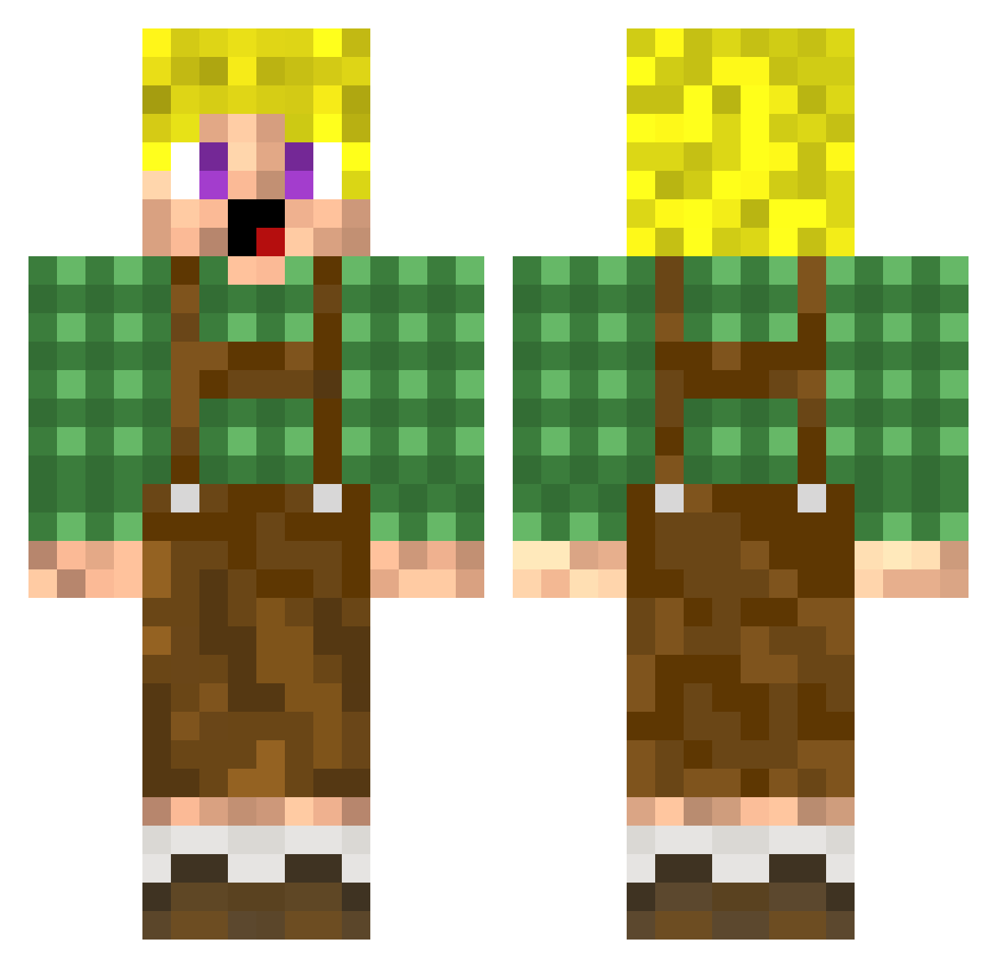 BennoBasti Minecraft skin, front and back view