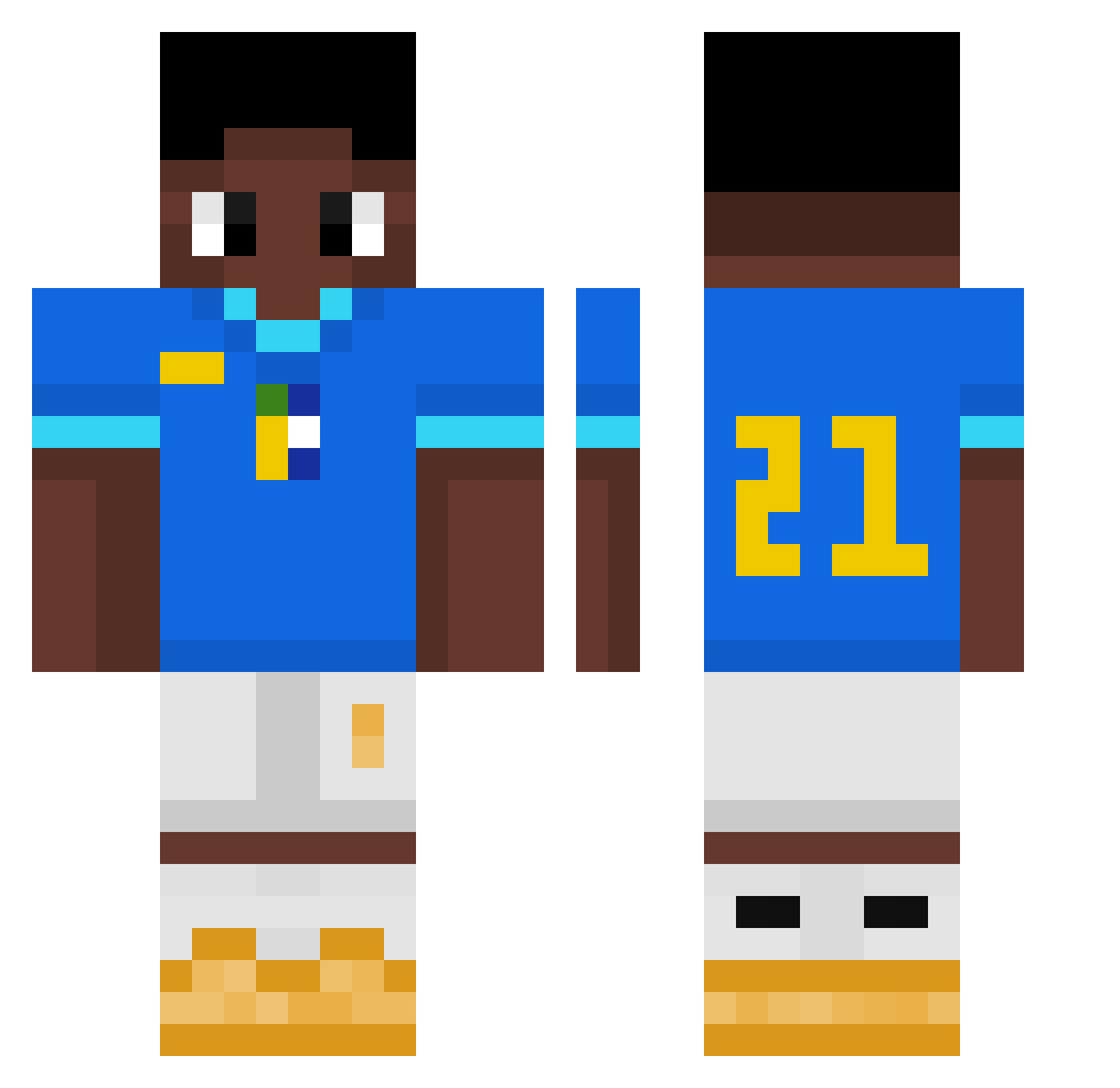 GENREBLOMST Minecraft skin, front and back view