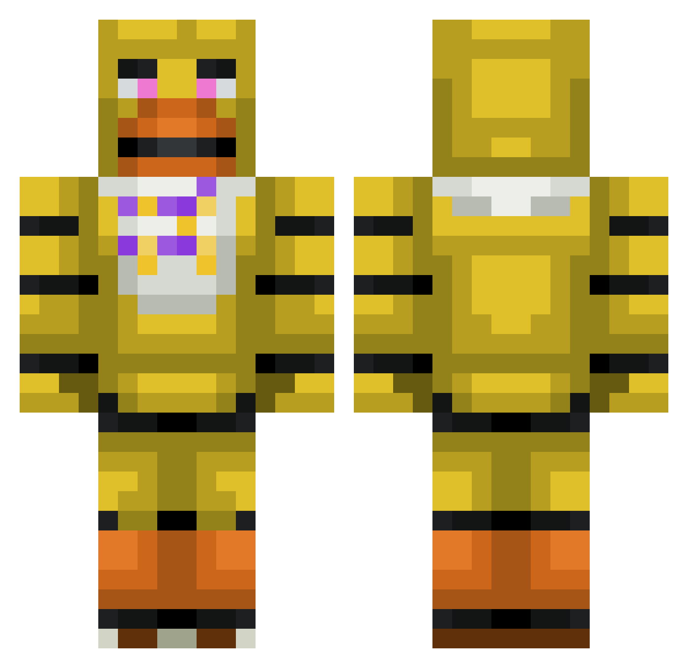 TryHardPeppa Minecraft skin, front and back view