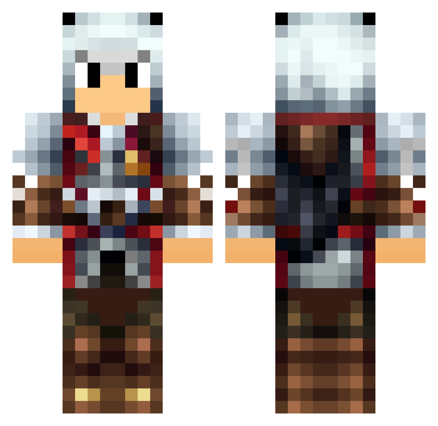 NgryBDS Minecraft skin, front and back view