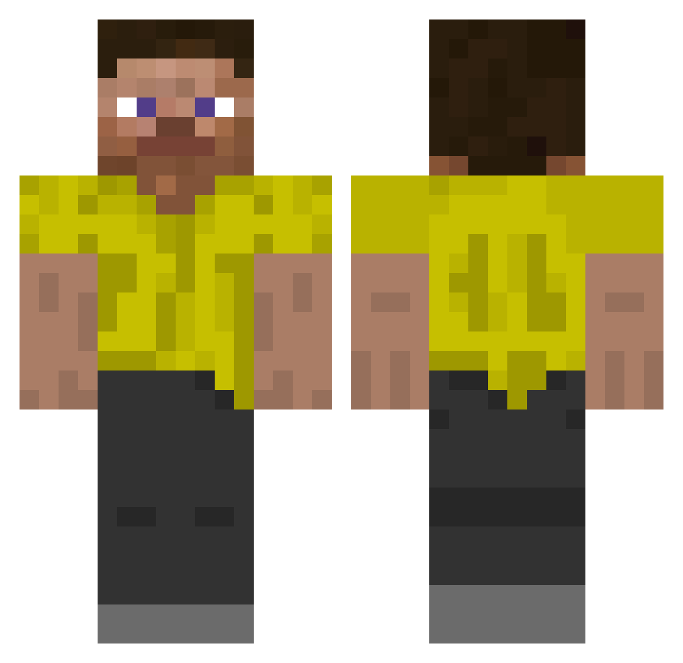 zNxmbqs Minecraft skin, front and back view
