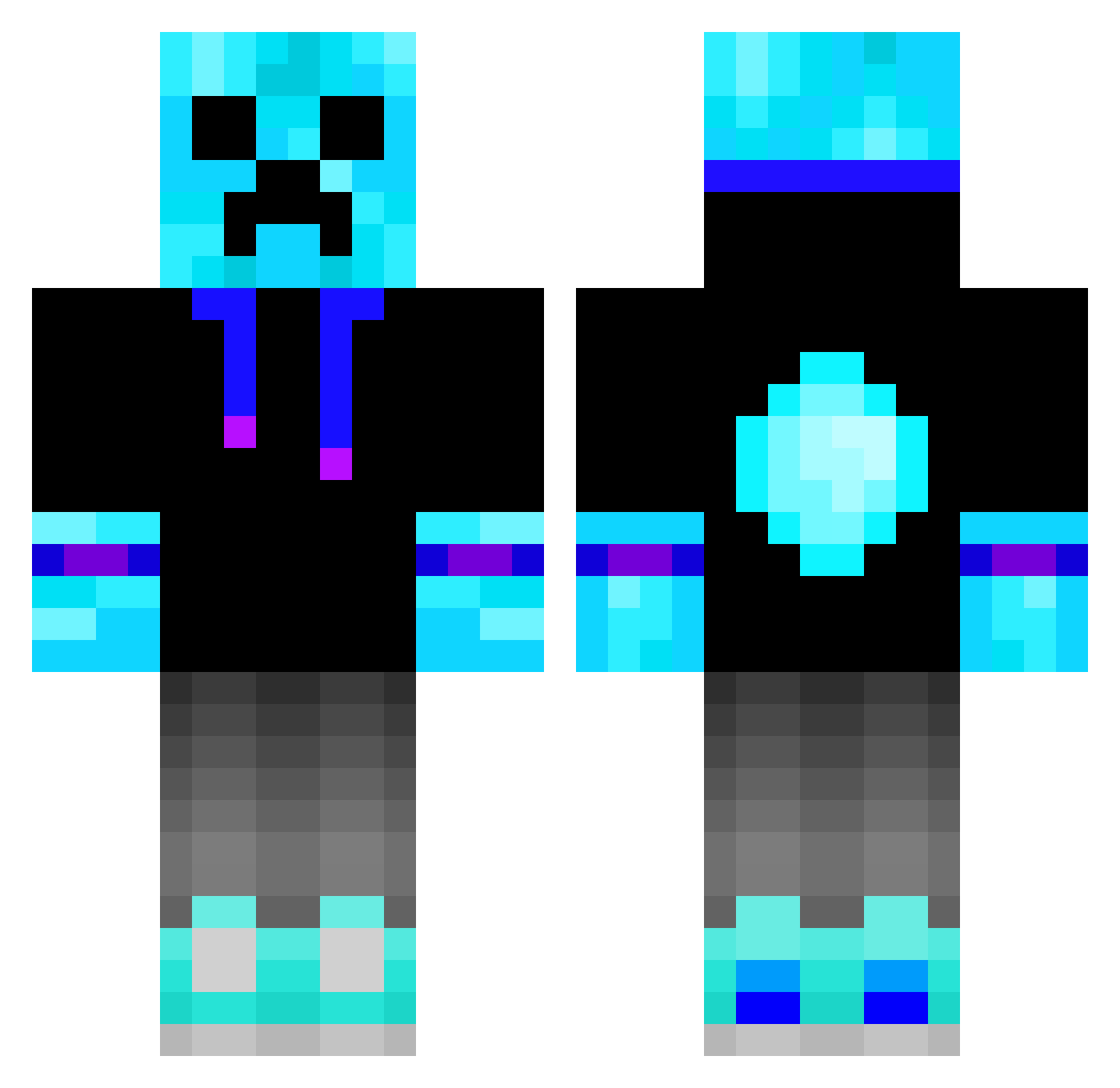 baciekk Minecraft skin, front and back view