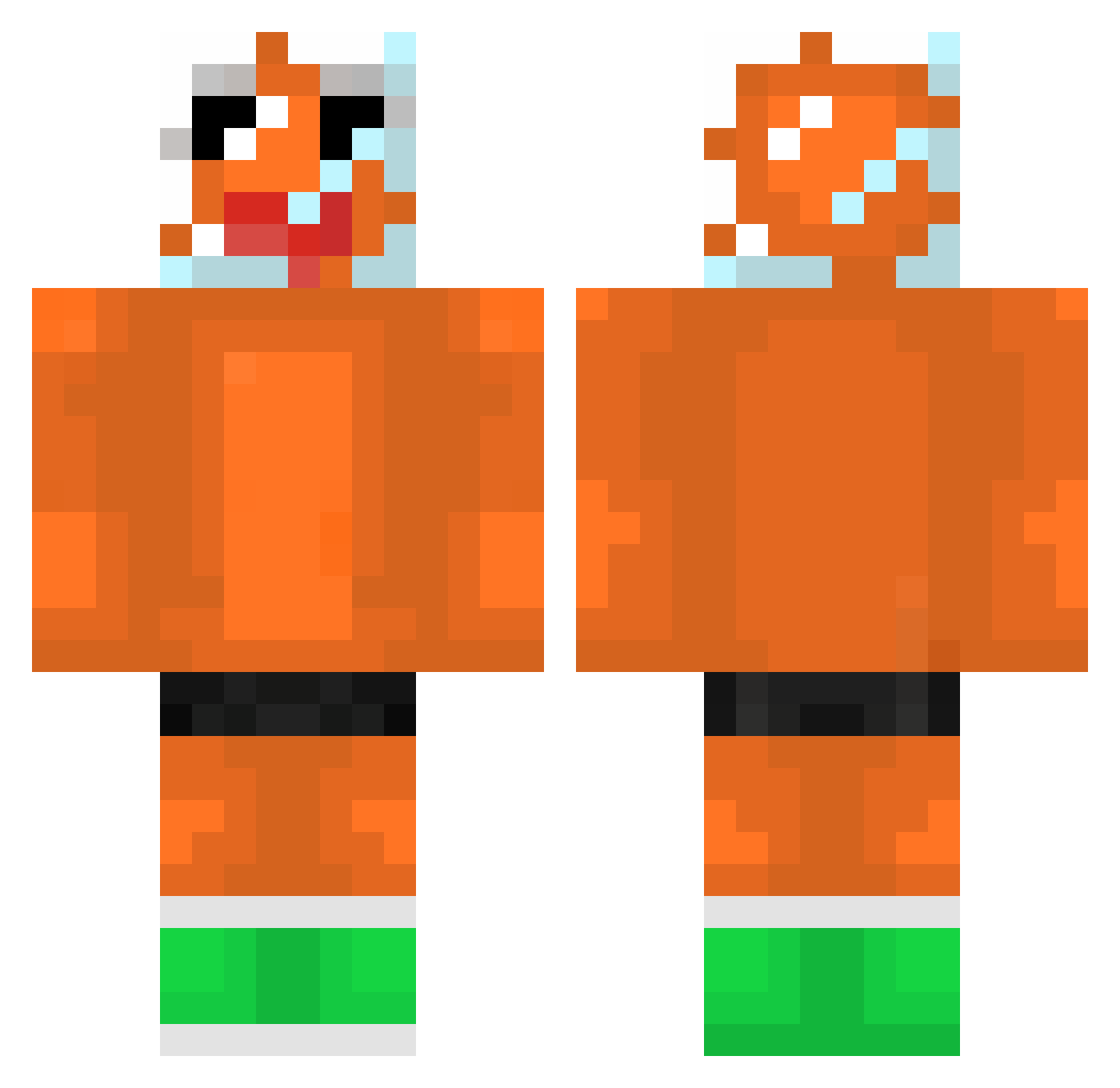 5te Minecraft skin, front and back view