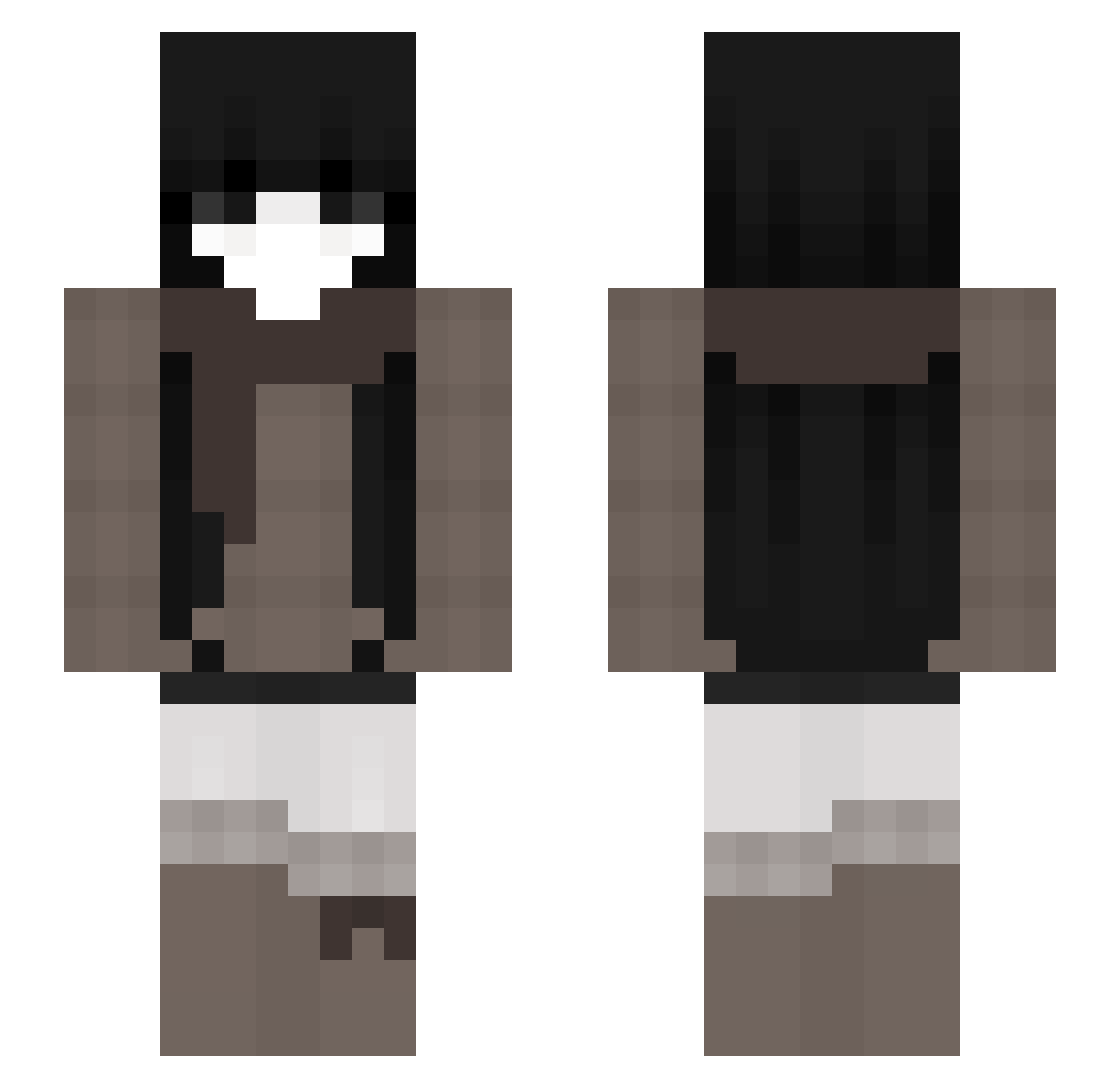 mjffy Minecraft skin, front and back view