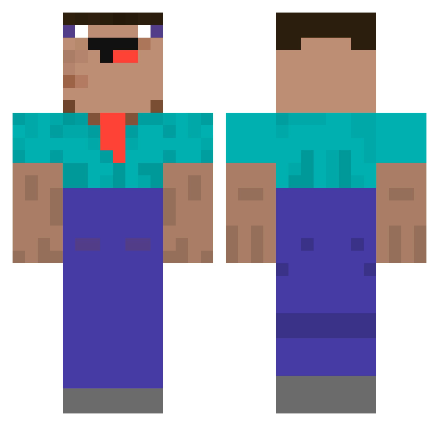 52SixSeven52 Minecraft skin, front and back view