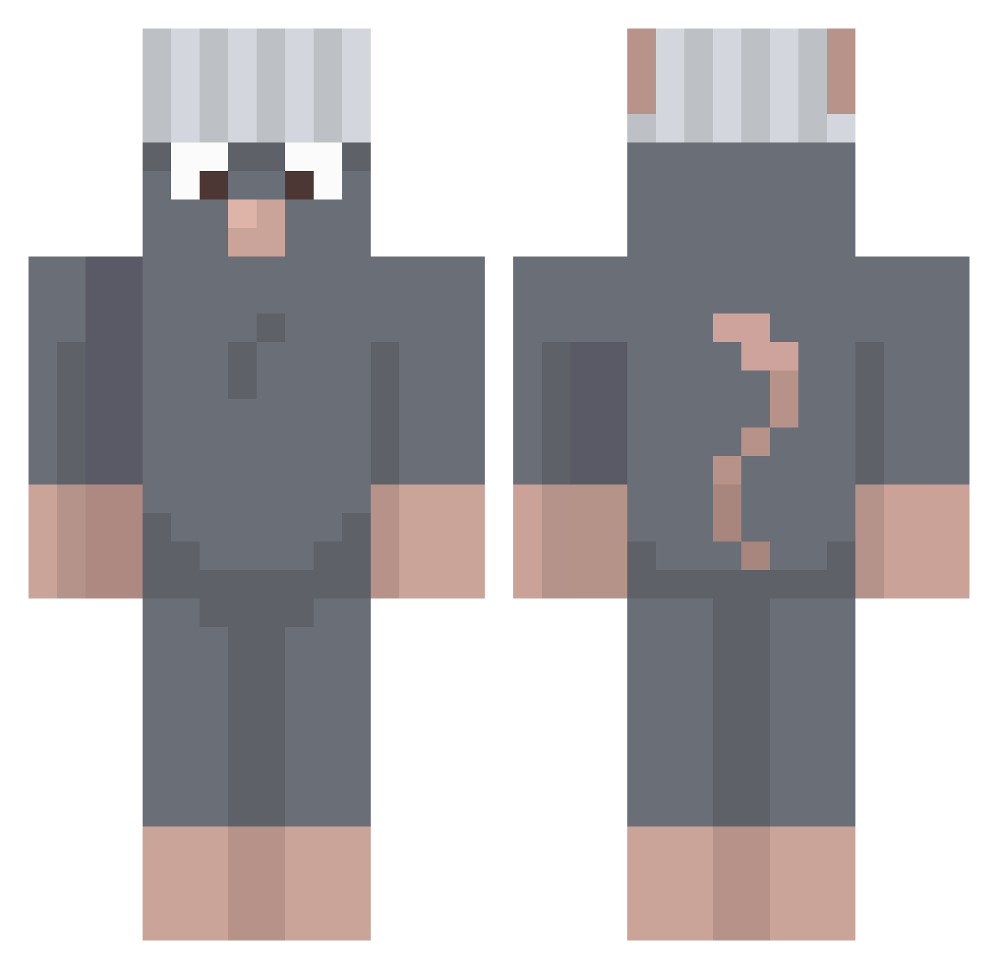 EExtraction Minecraft skin, front and back view