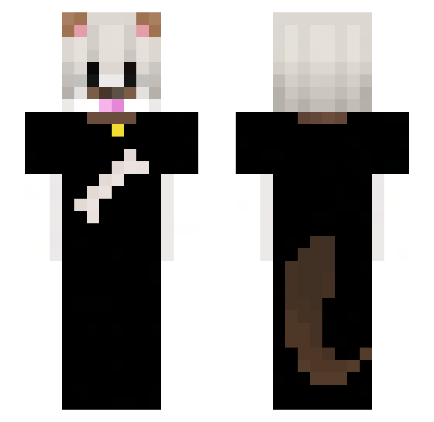 Simancky Minecraft skin, front and back view