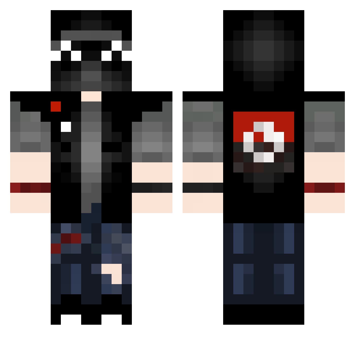 TheRise12 Minecraft skin, front and back view