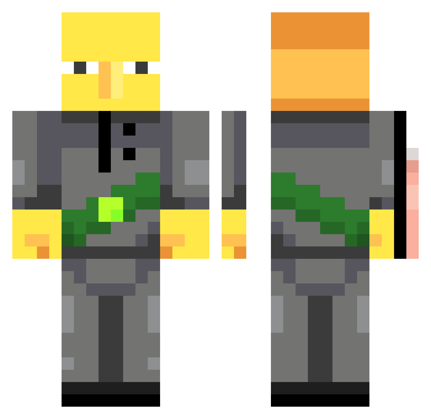 the_limegrab Minecraft skin, front and back view