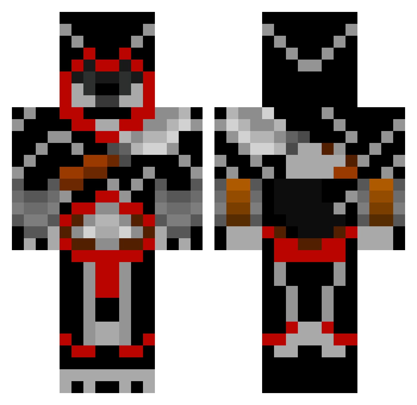 xIRevenge01 Minecraft skin, front and back view