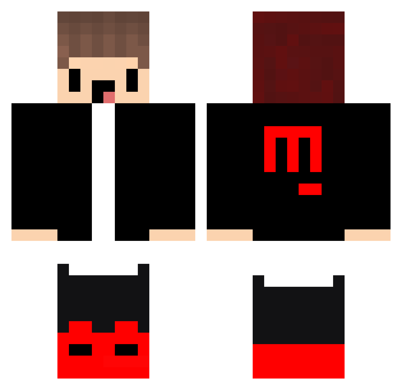 PayDancer Minecraft skin, front and back view