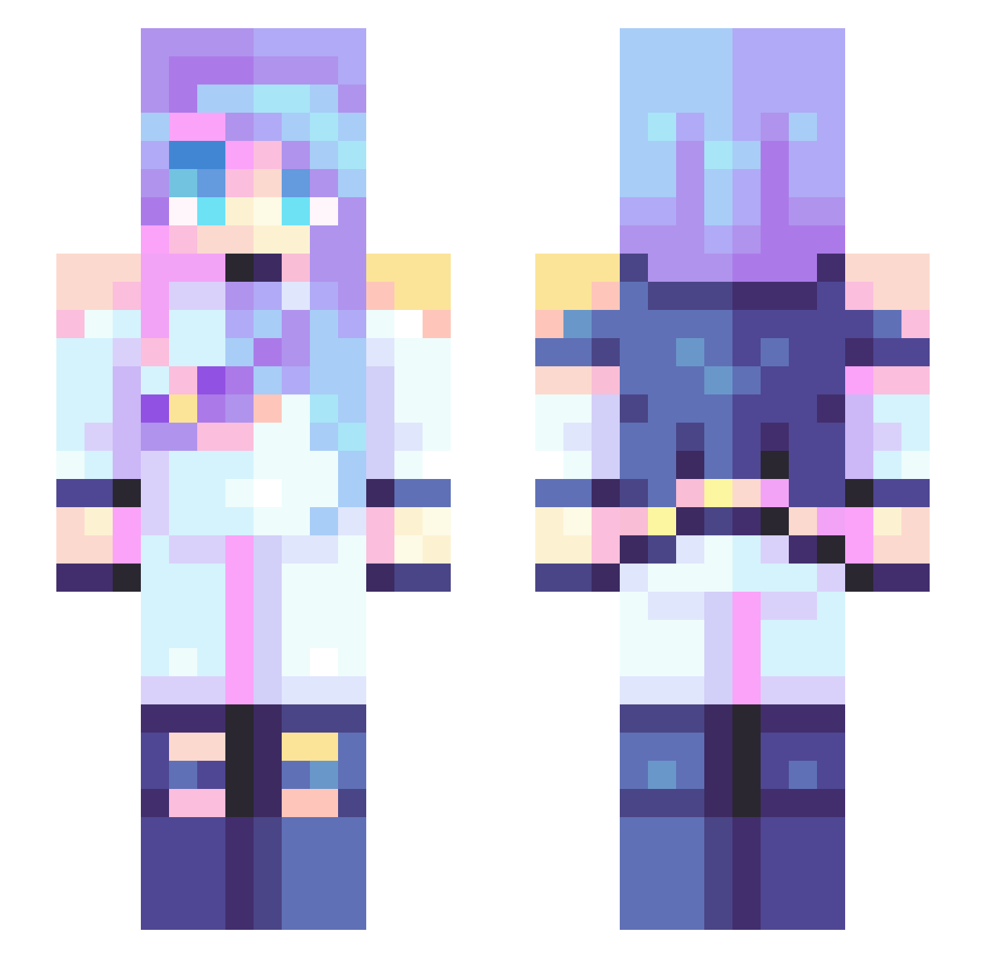 HabeKeinNamen Minecraft skin, front and back view