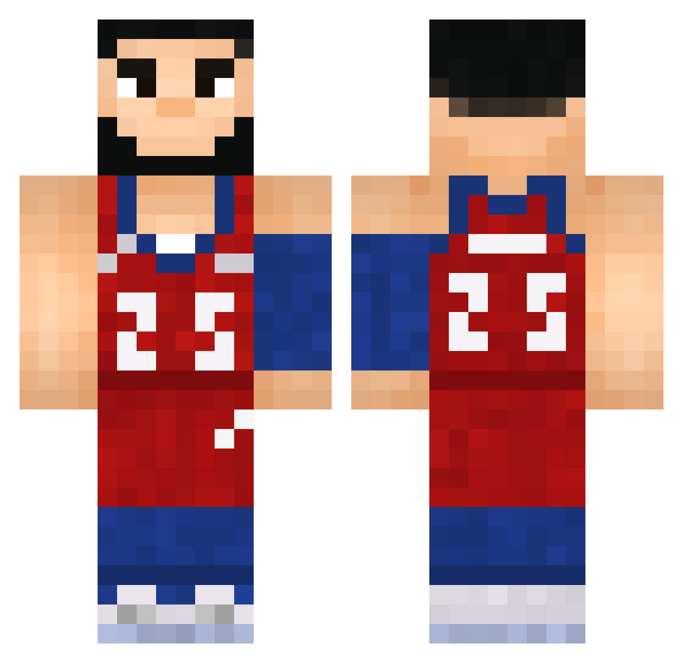 TecoWarlord Minecraft skin, front and back view