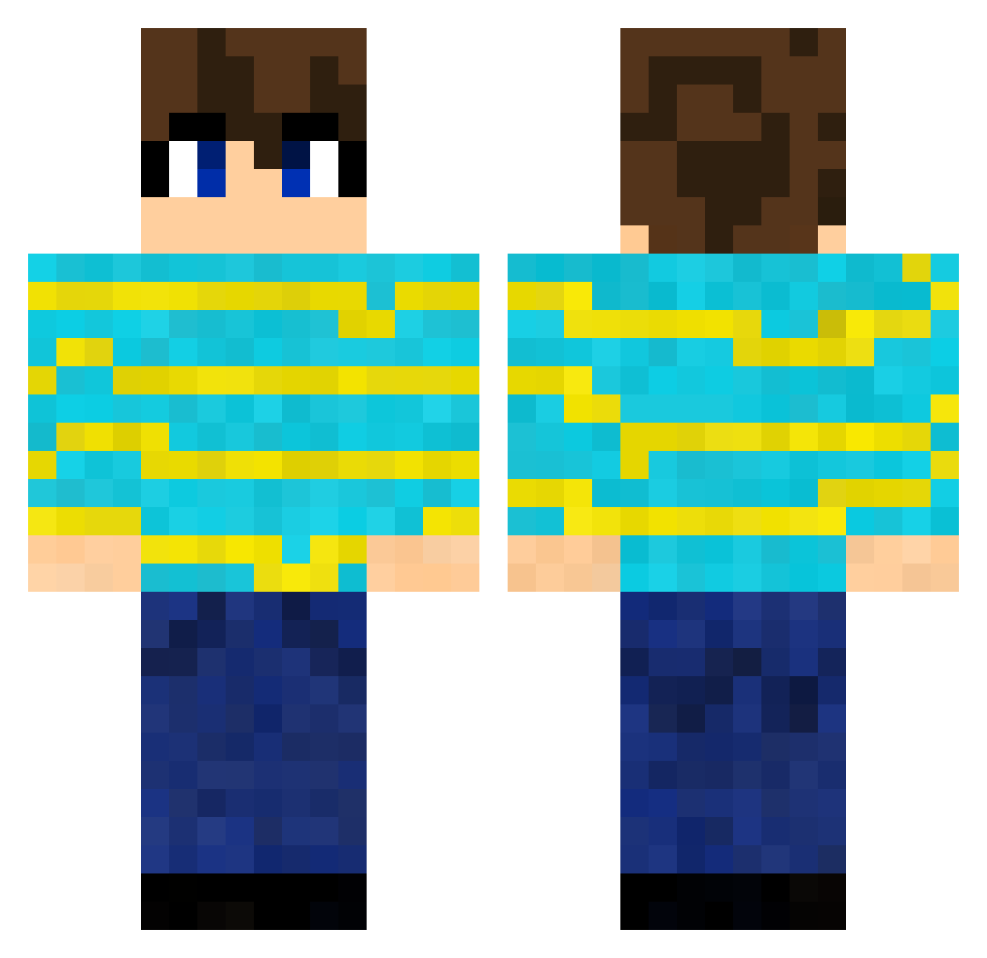 Hanbog Minecraft skin, front and back view