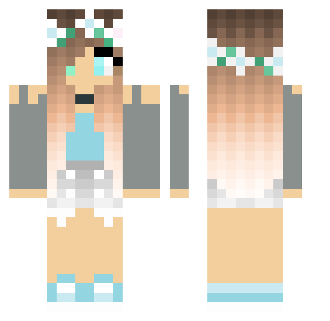 XxMuffinka Minecraft skin, front and back view