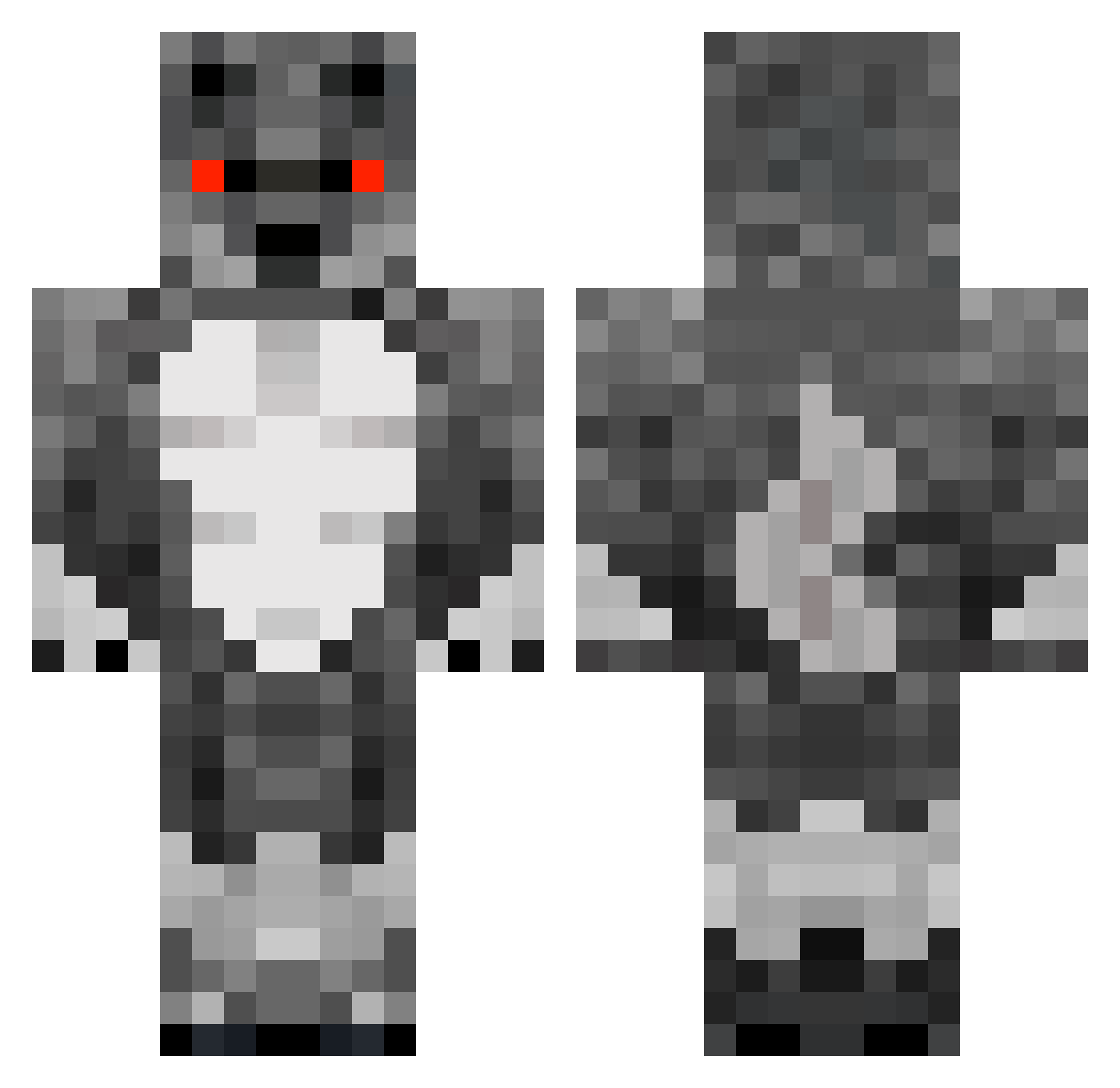 YekuSan Minecraft skin, front and back view