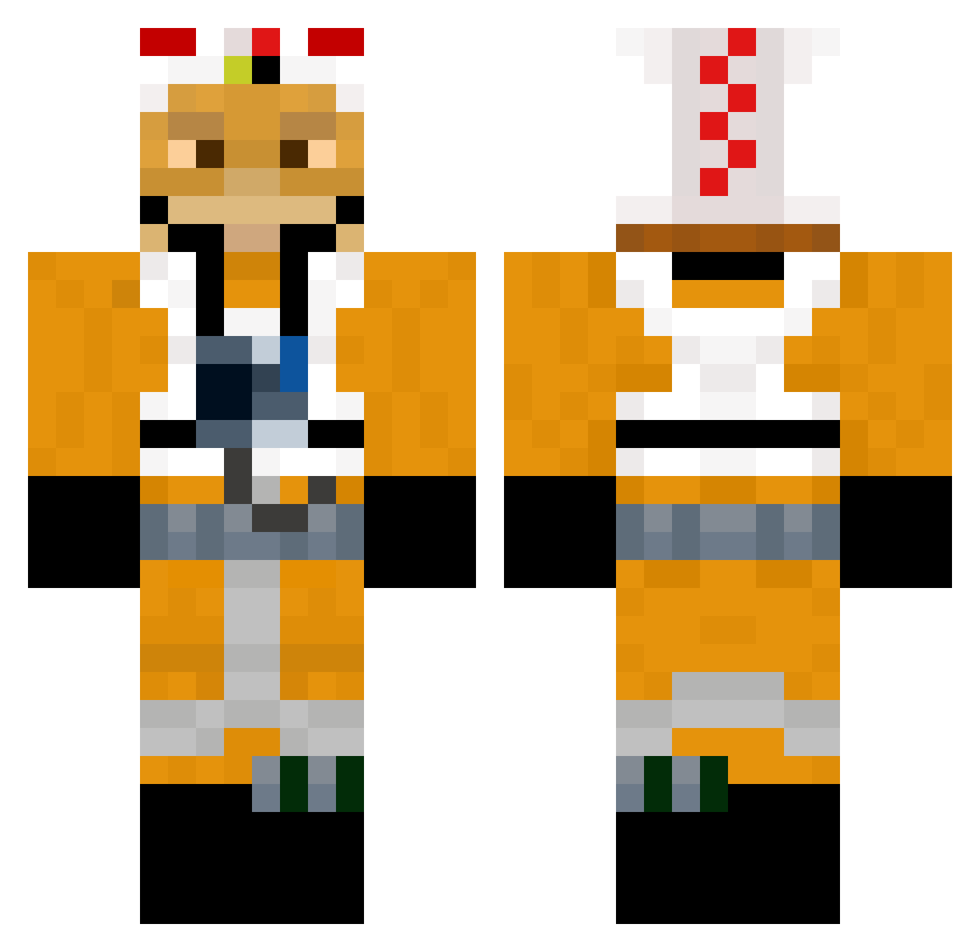LukeTheDreaded Minecraft skin, front and back view