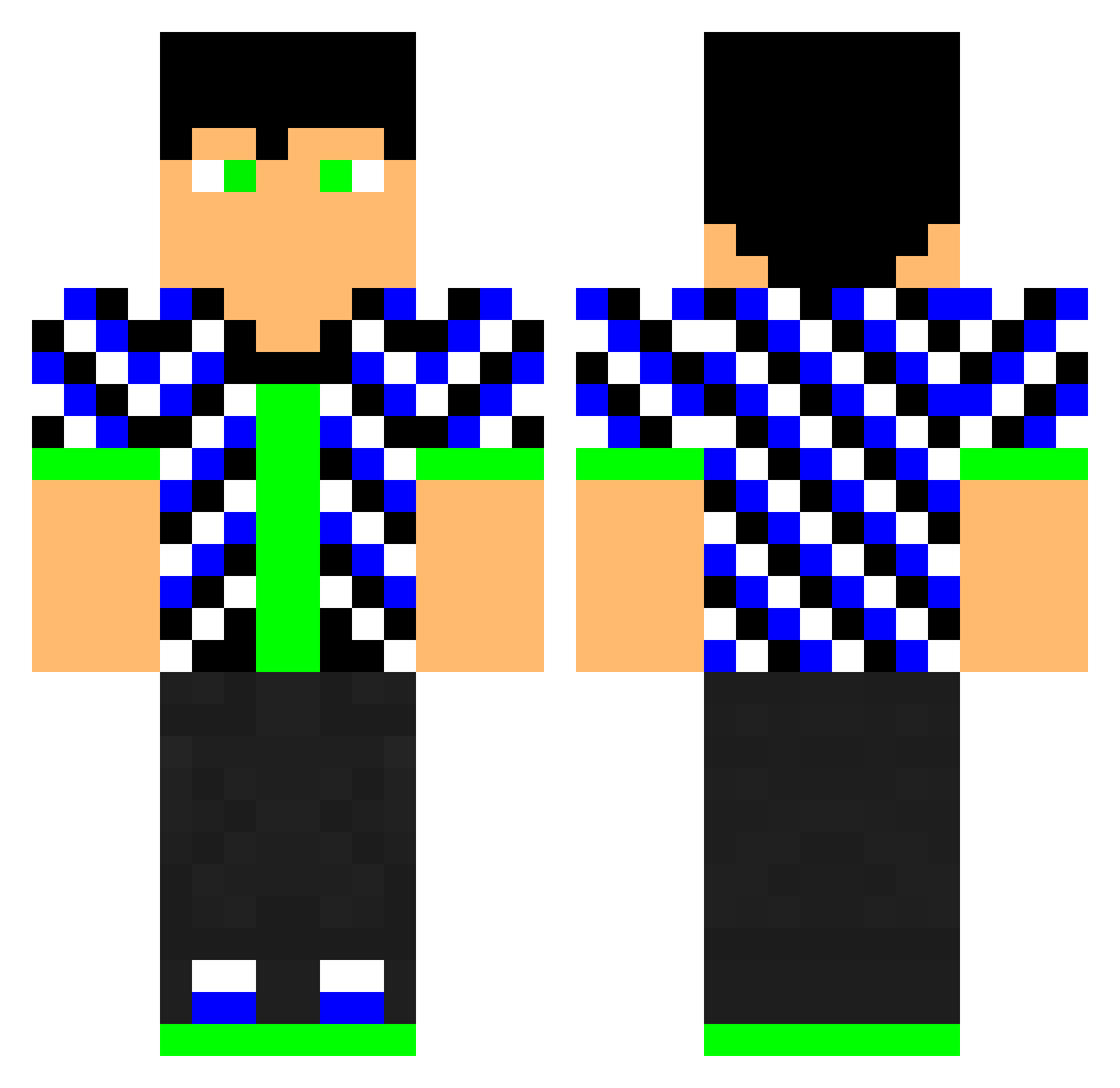Compassionated Minecraft skin, front and back view
