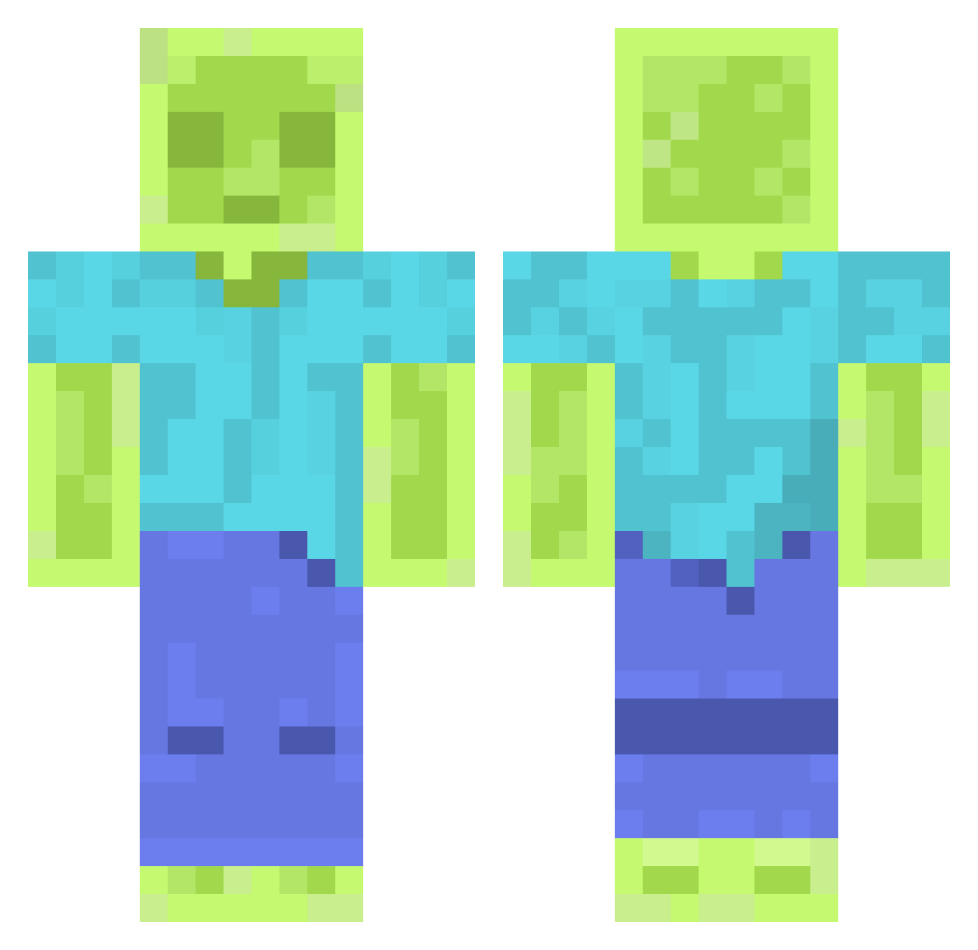 Ambition6013 Minecraft skin, front and back view