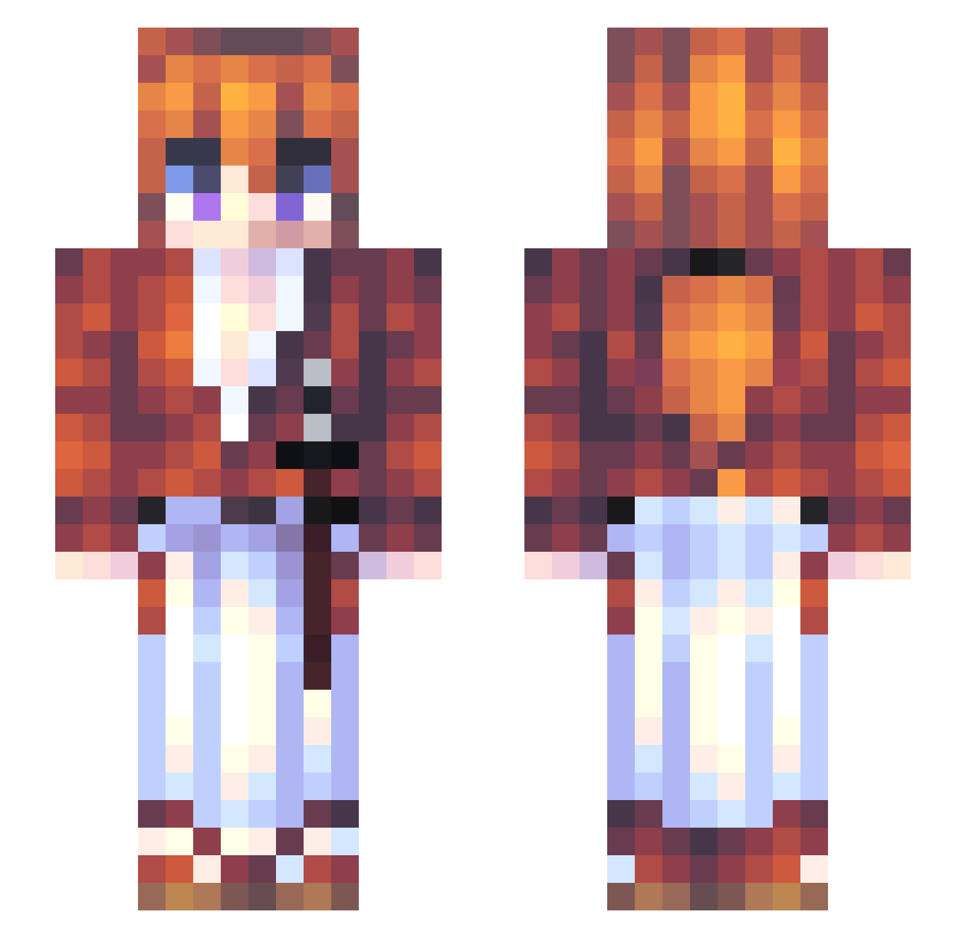 Sabeth21 Minecraft skin, front and back view