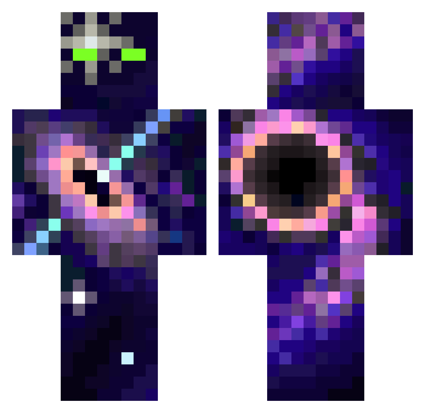 blazar_ Minecraft skin, front and back view