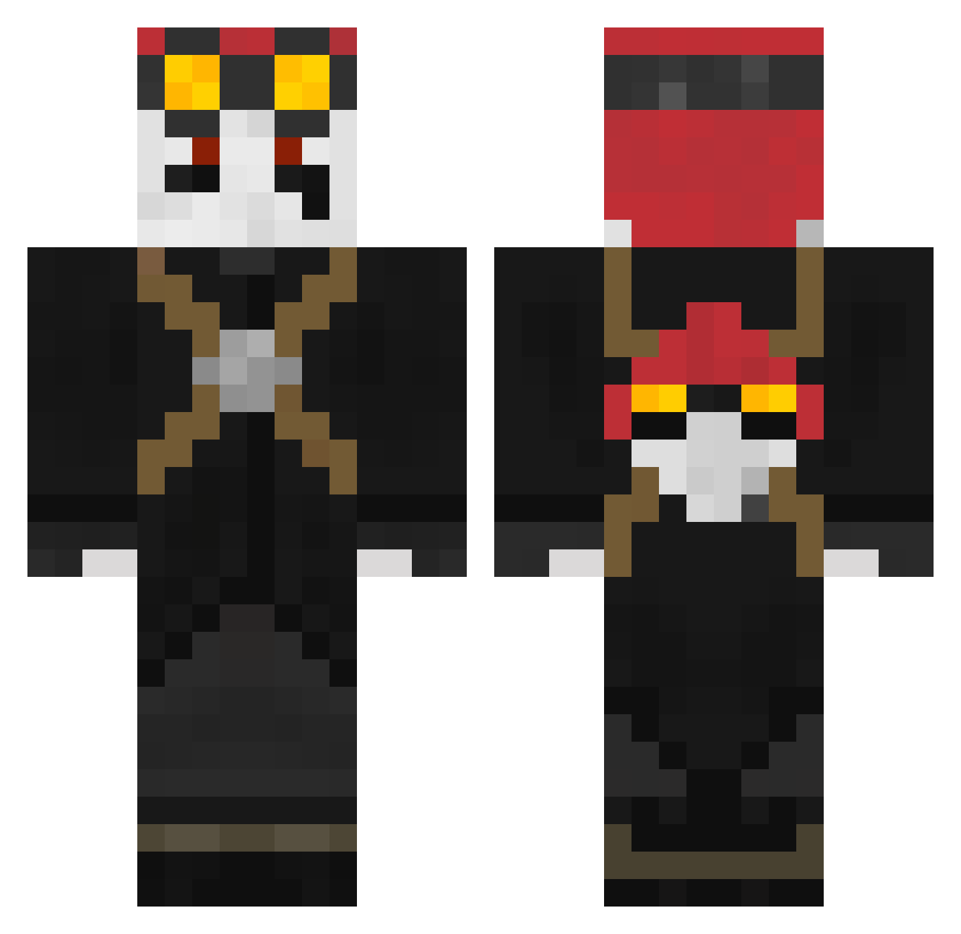 alchemistic Minecraft skin, front and back view
