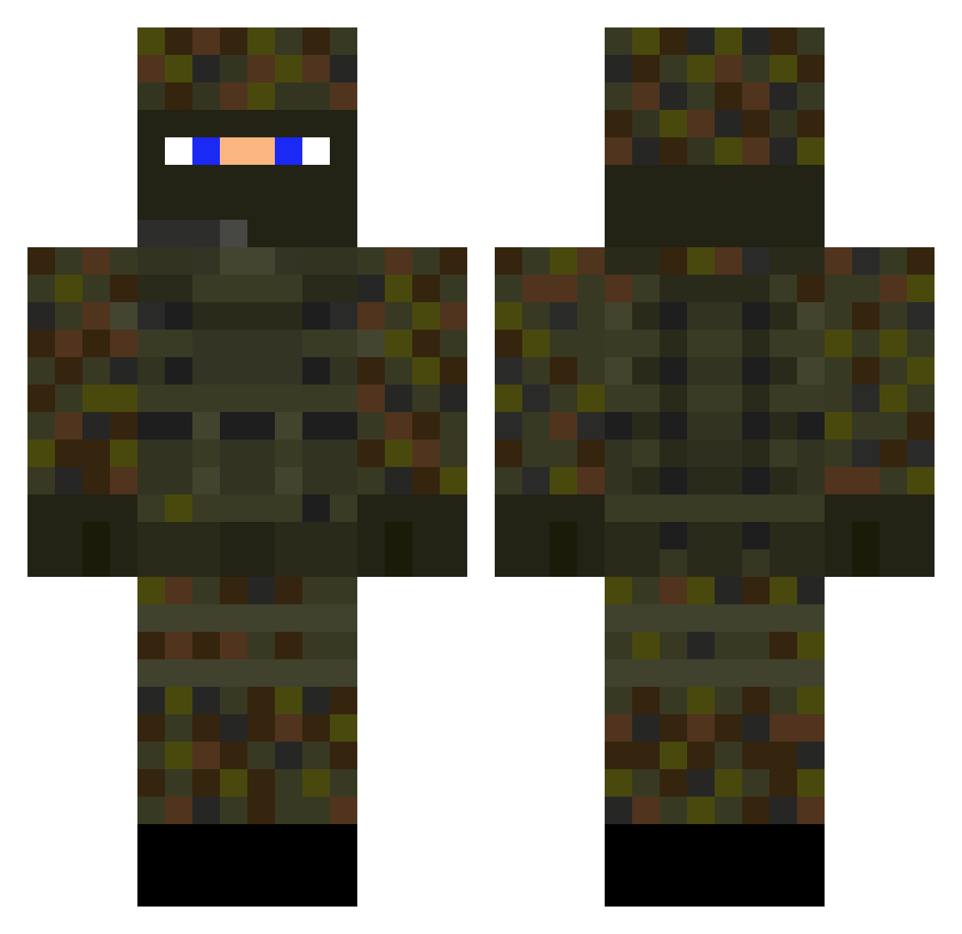 HaukeAbi Minecraft skin, front and back view