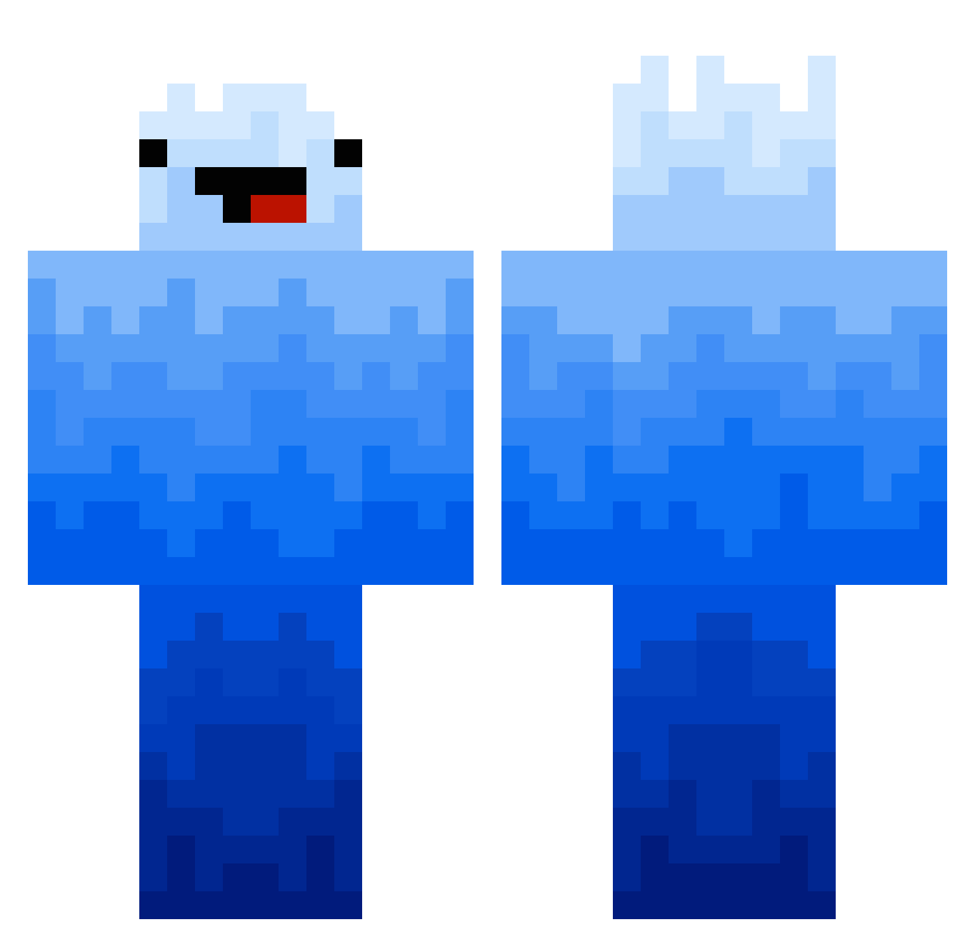 wLombax Minecraft skin, front and back view