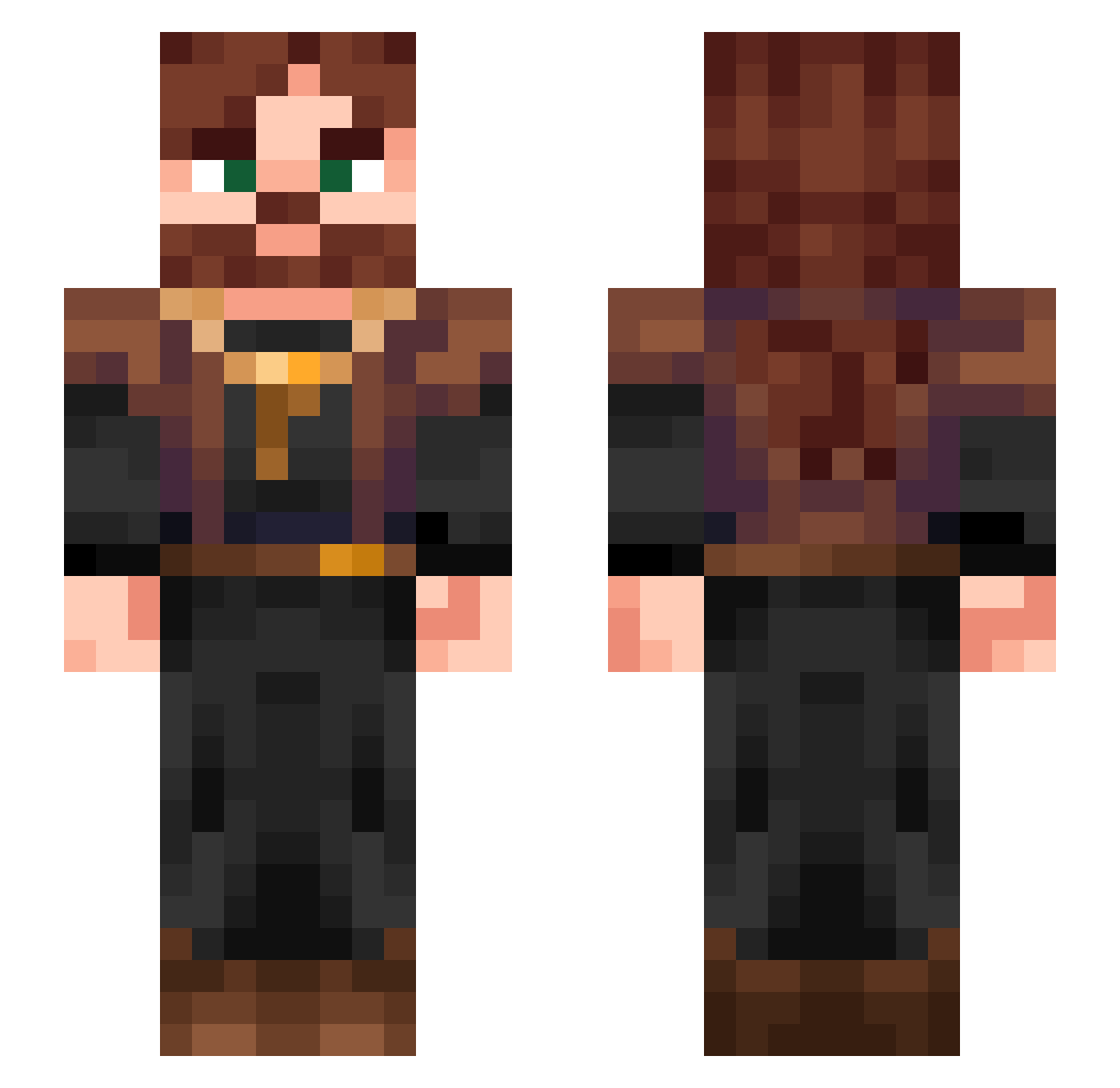 Scarlet_Mortem Minecraft skin, front and back view