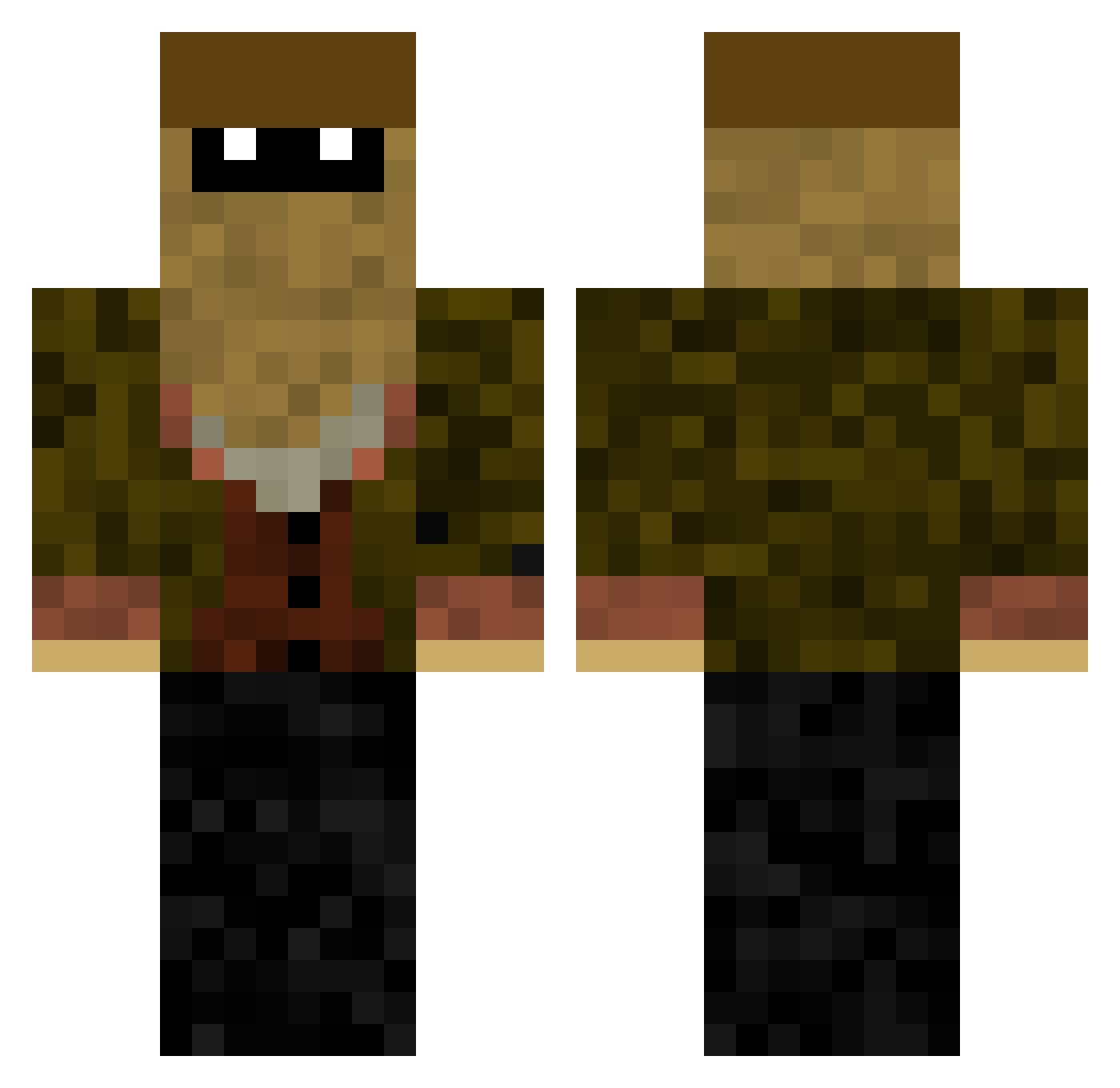 Rustbucket917 Minecraft skin, front and back view
