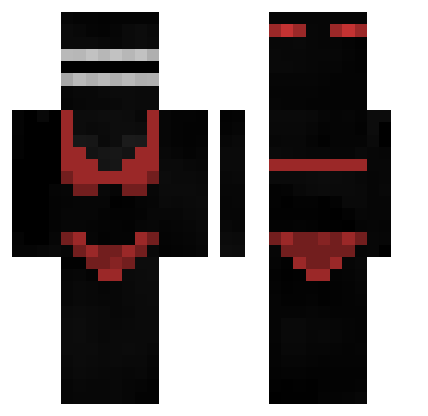 Fosx Minecraft skin, front and back view