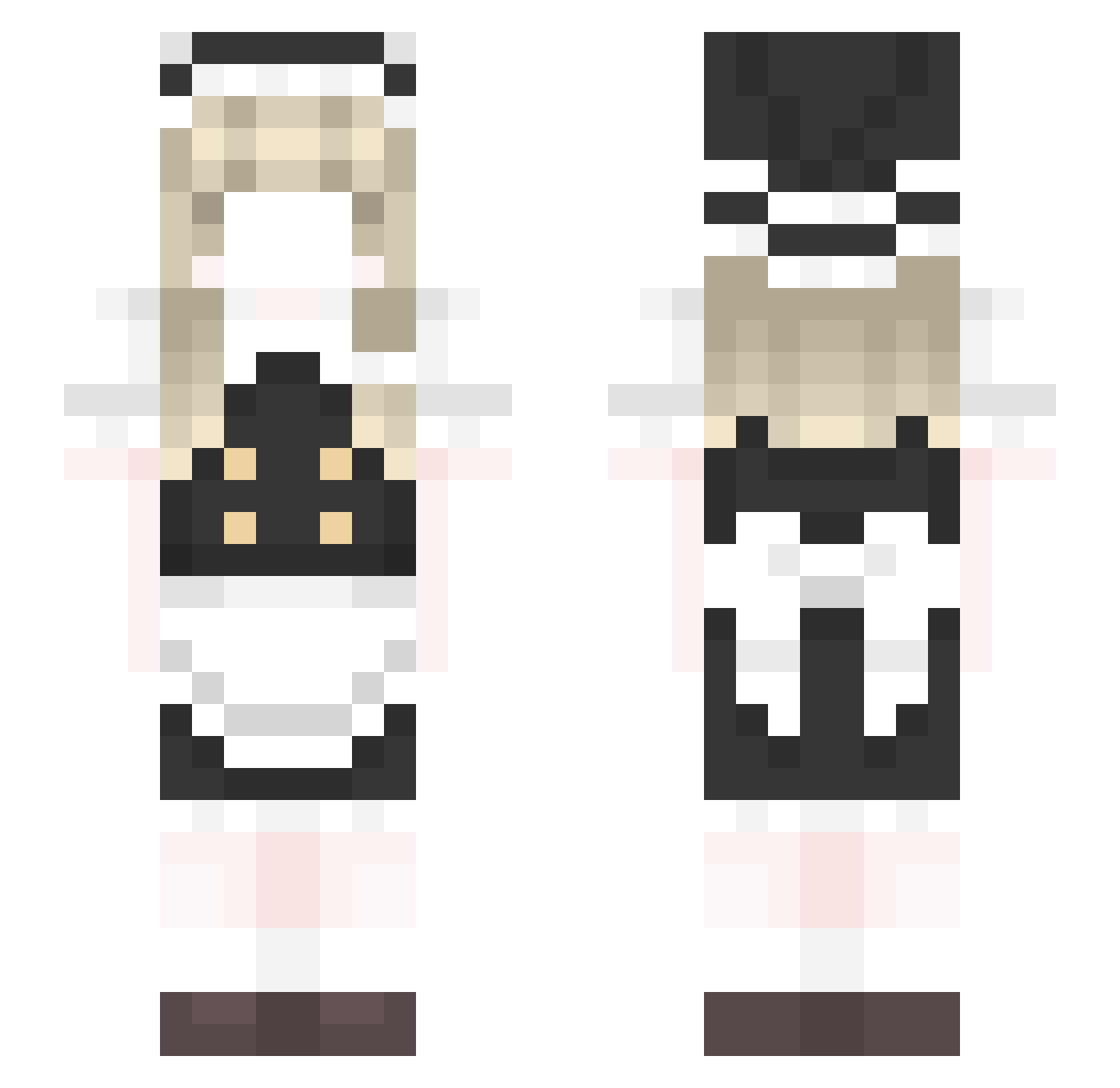 Czajnusia Minecraft skin, front and back view