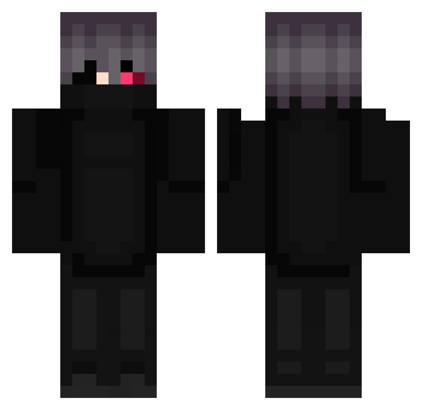 _Hyouji Minecraft skin, front and back view