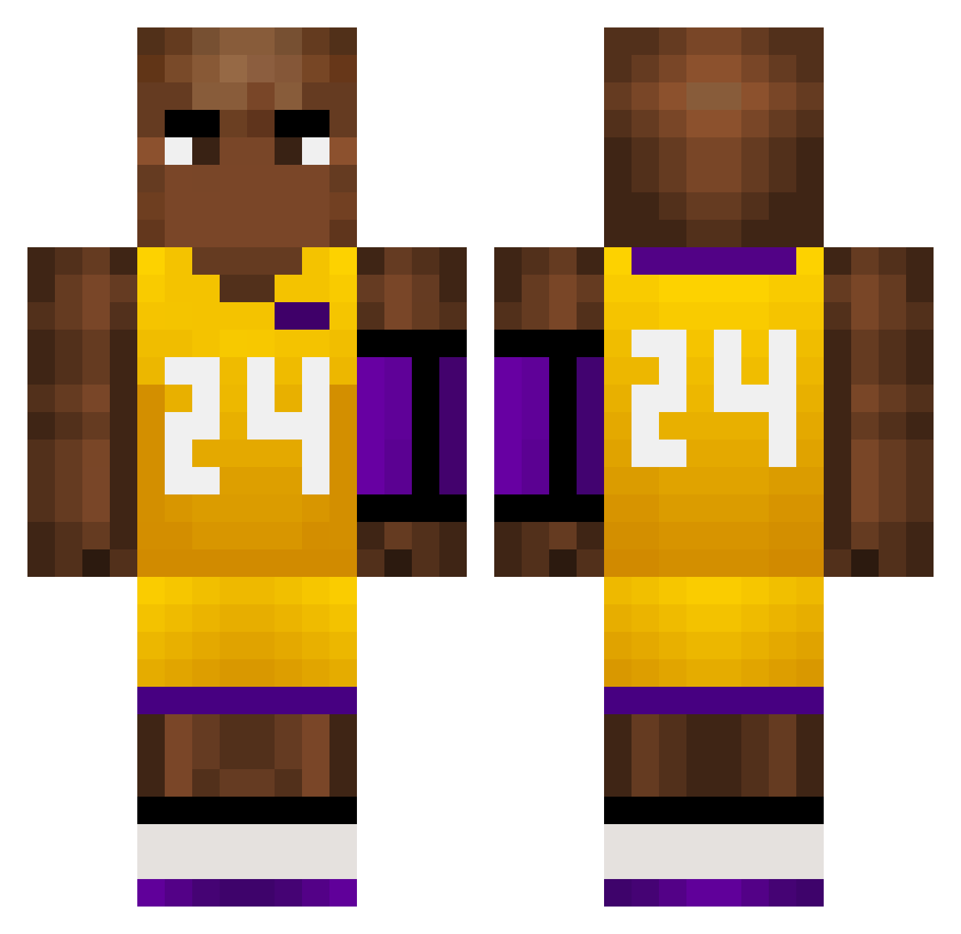 Hjuman420 Minecraft skin, front and back view